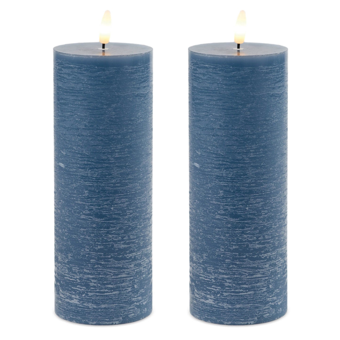 FIA Wick Blue Pillar Candle (Set of 2)