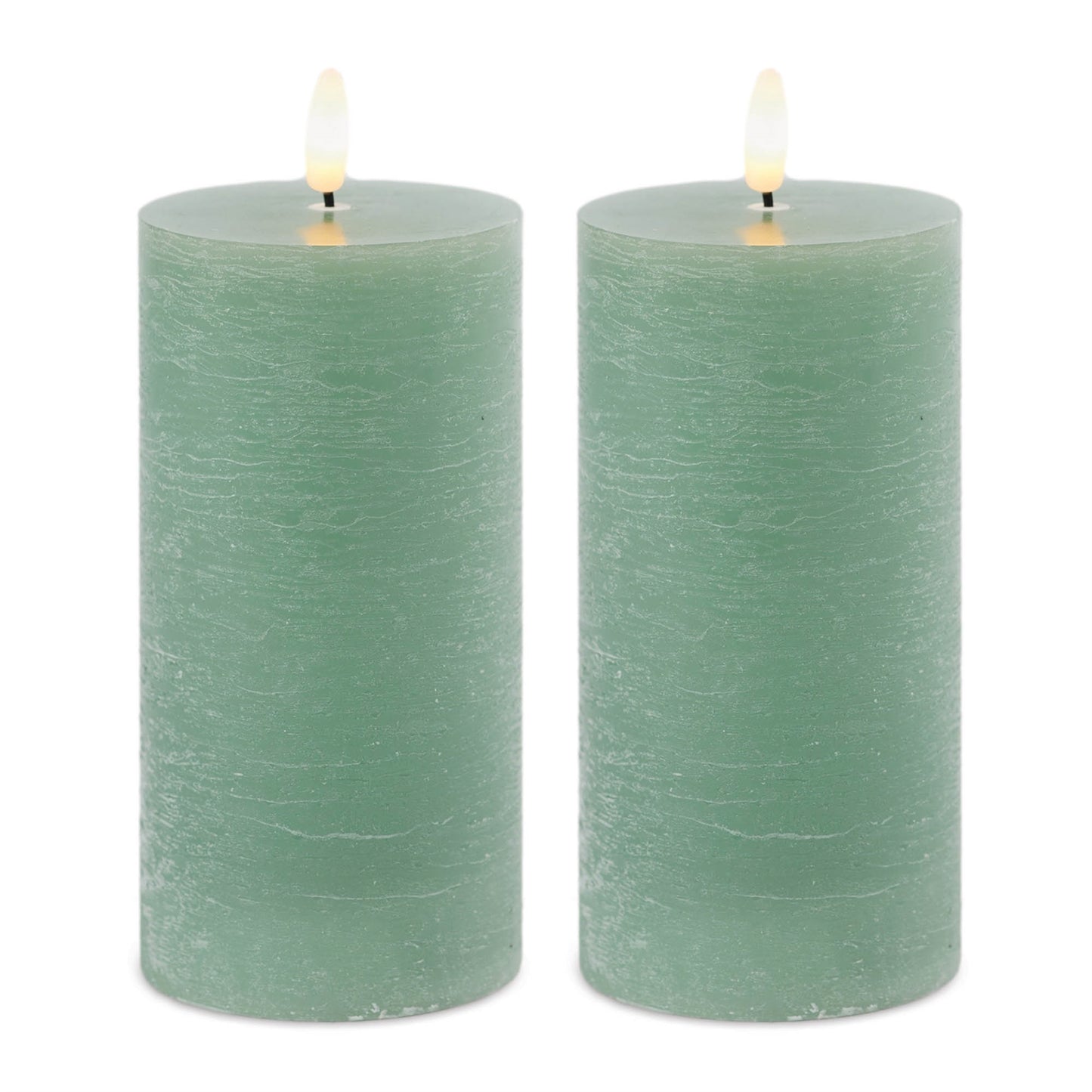 FIA Wick Green Pillar Candle (Set of 2)