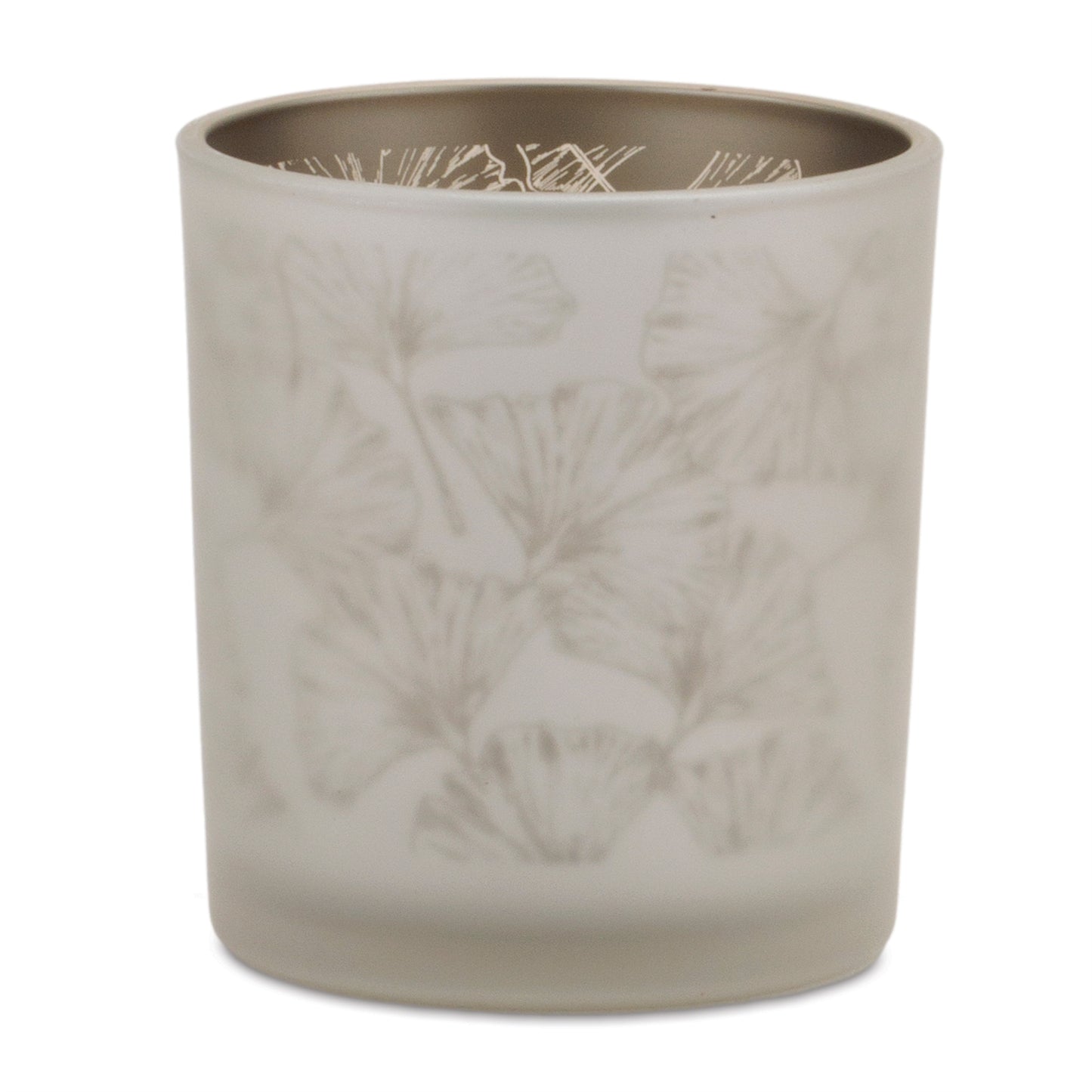 Set of 3 Silver & Gold Glass Votive Candle Holders