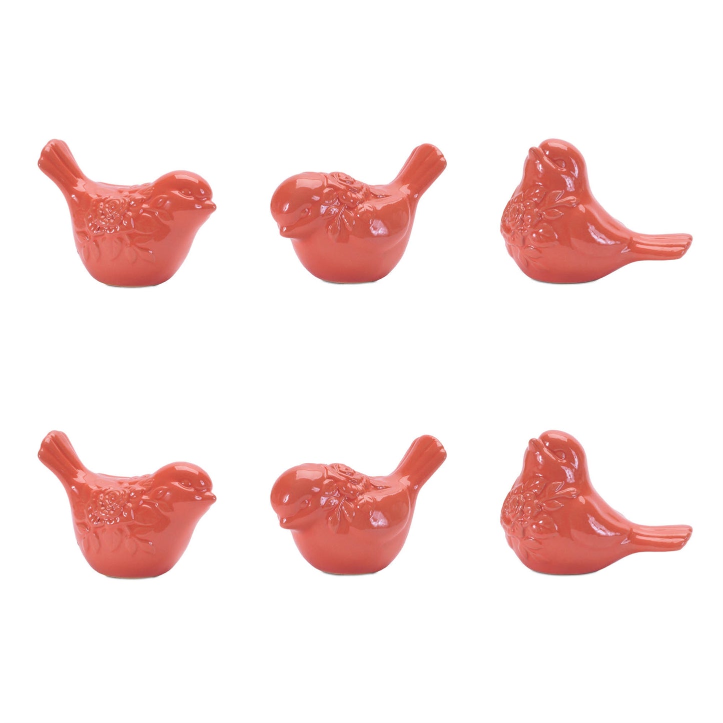 Ceramic Floral Bird Figurine (Set of 6)