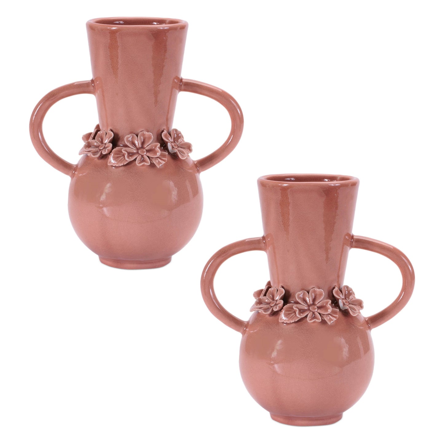 Storeware Vase with Floral Accent (Set of 2)