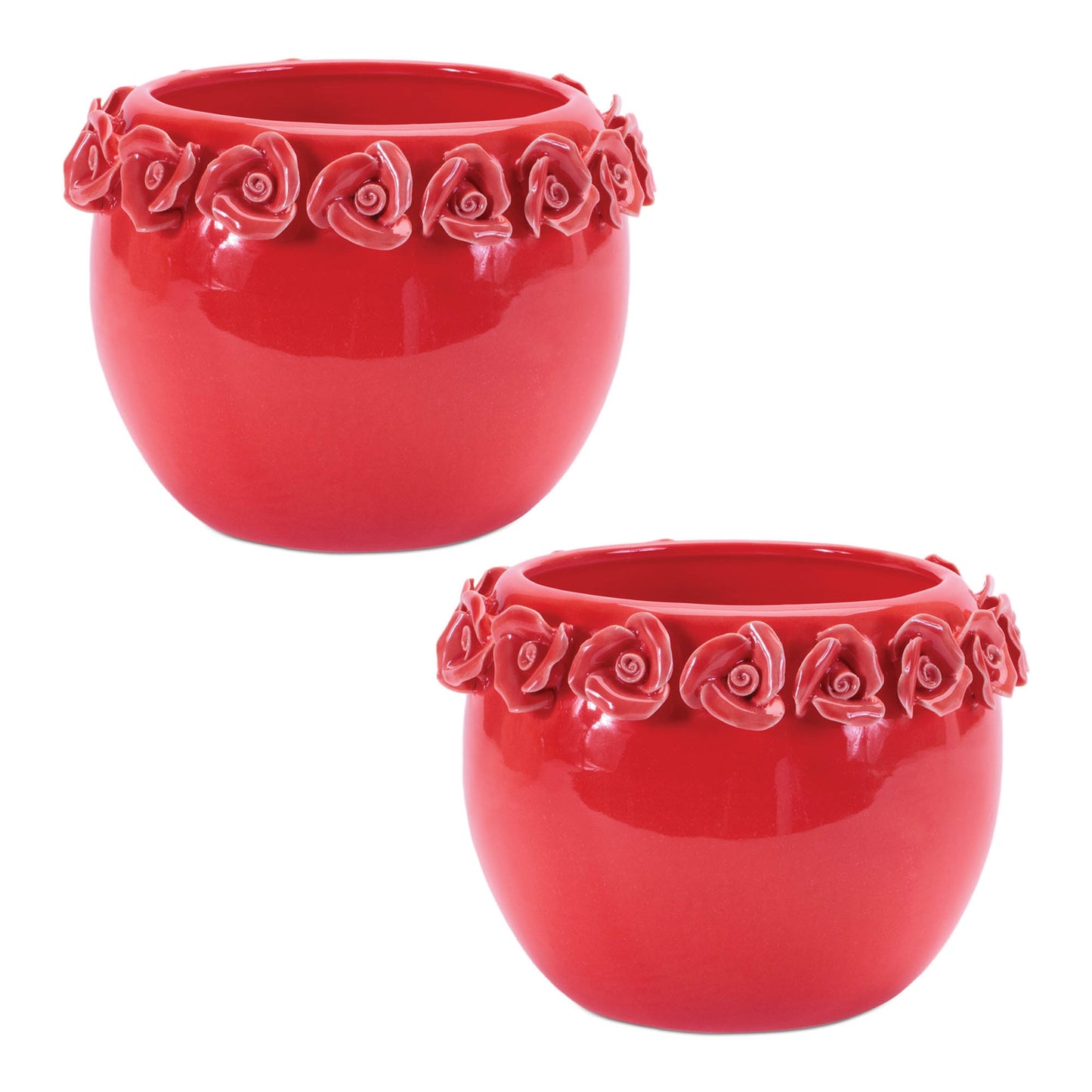 Storeware Bud Vase with Floral Accent (Set of 2)