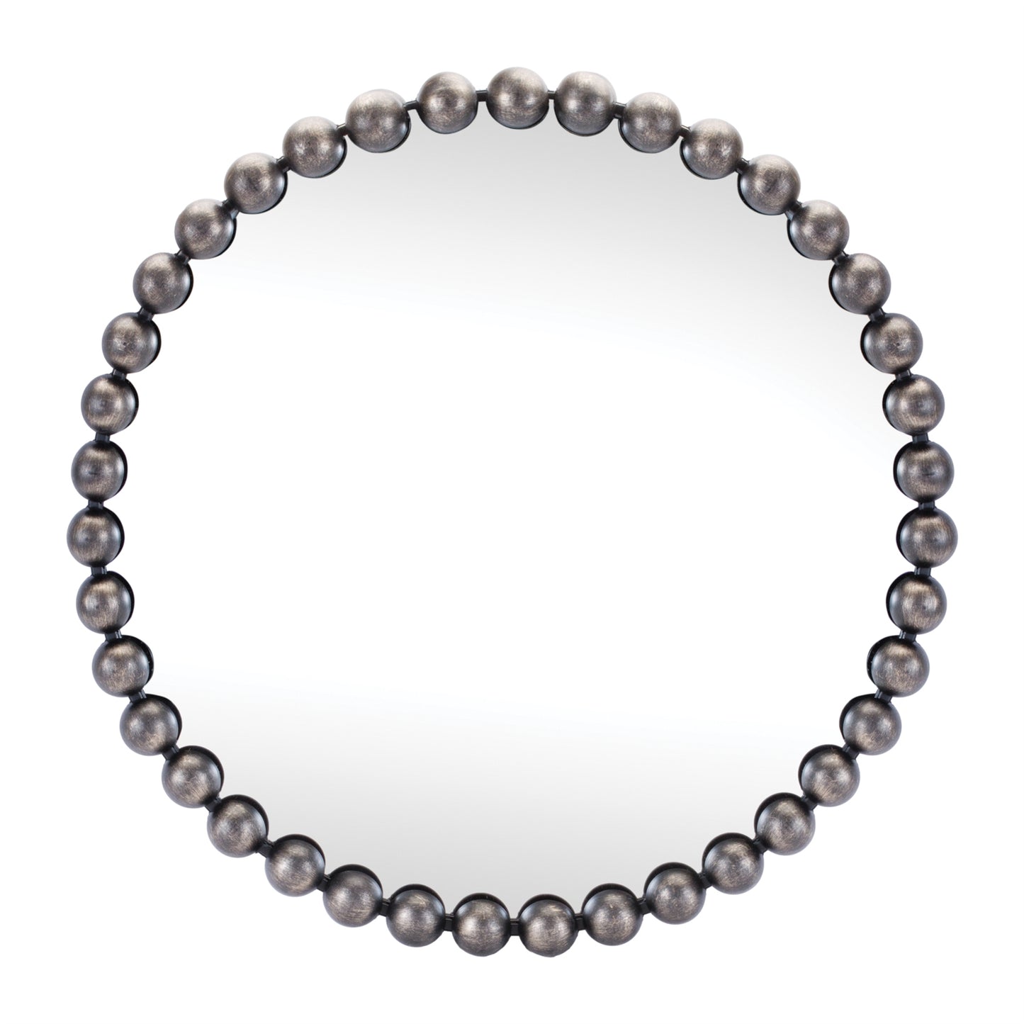 Round Beaded Metal Wall Mirror 23.5"D