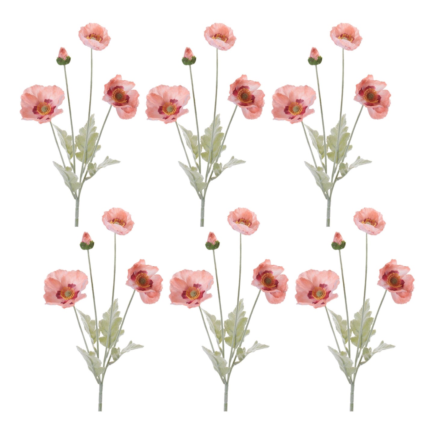 Poppy Floral Spray (Set of 6)