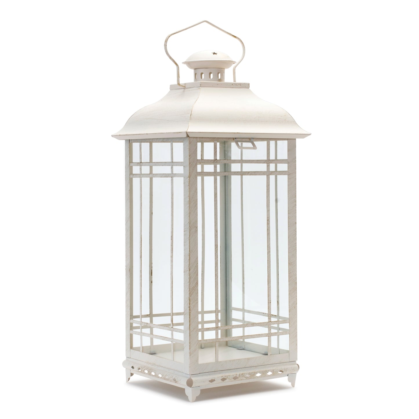 Traditional Ivory Metal Lantern (Set of 3)