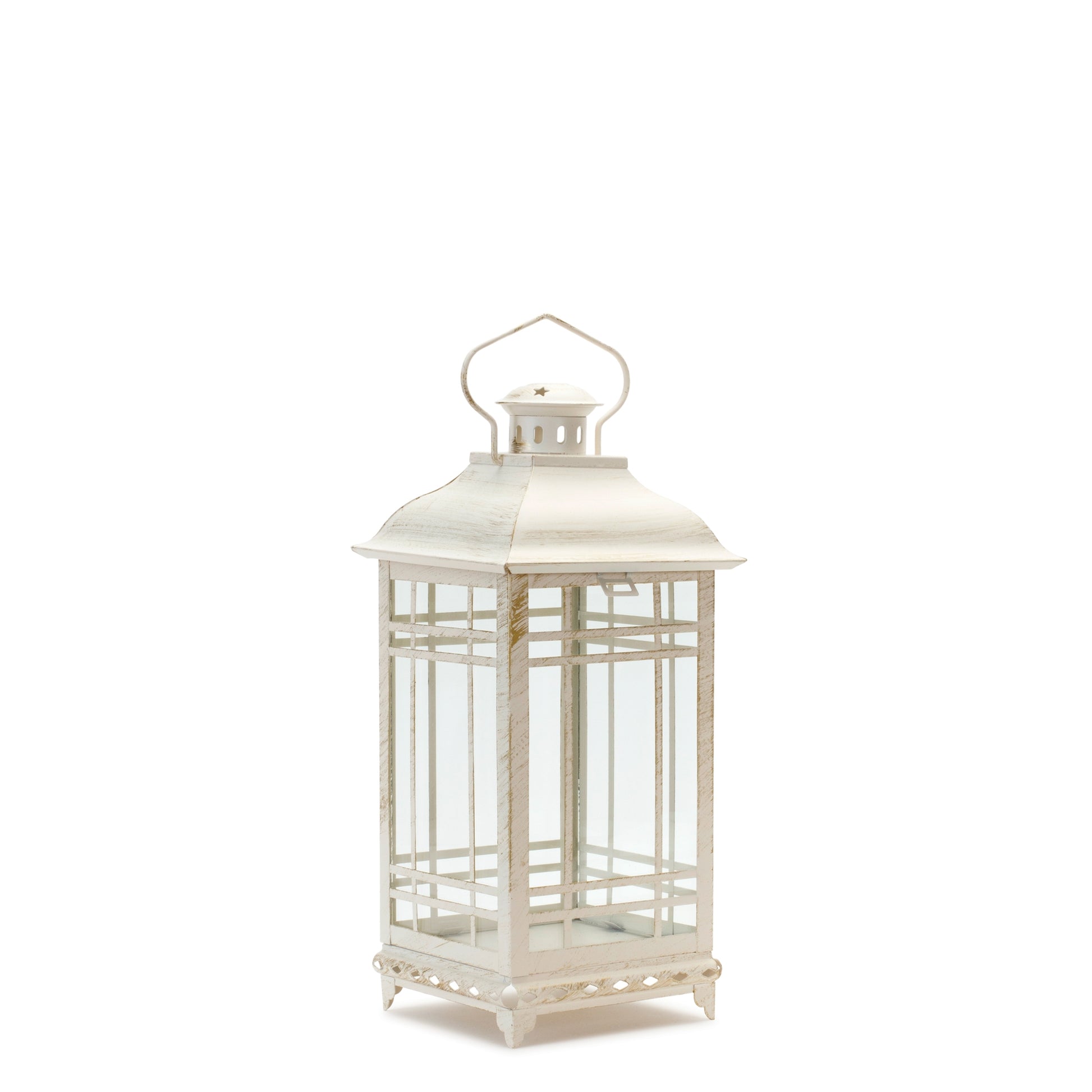 Traditional Ivory Metal Lantern (Set of 3)