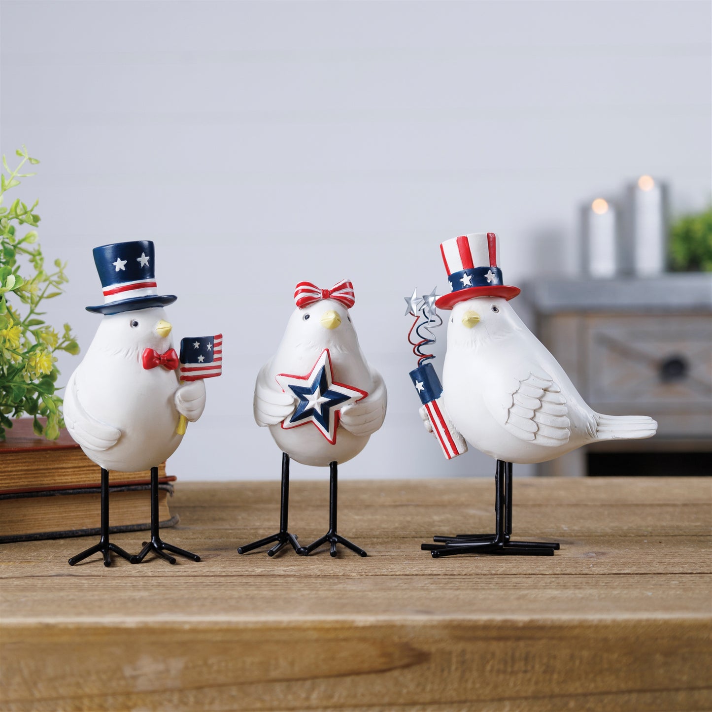 Americana Bird Figurine (Set of 3)