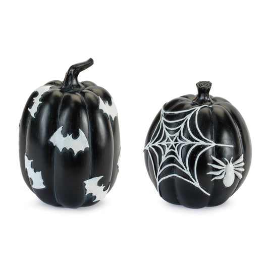 Halloween Spider and Bat Pumpkin (Set of 2)
