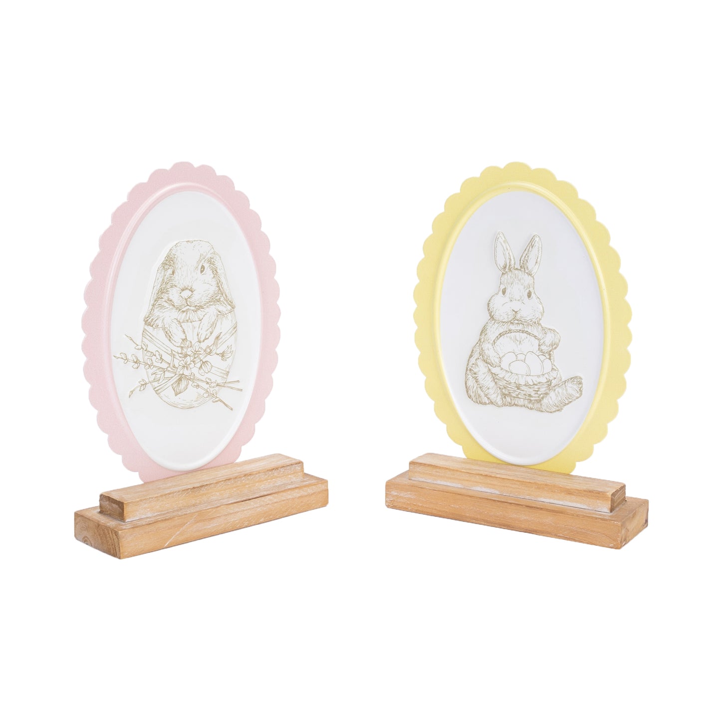 Bunny Embossed Tabletop Décor – Set of 2