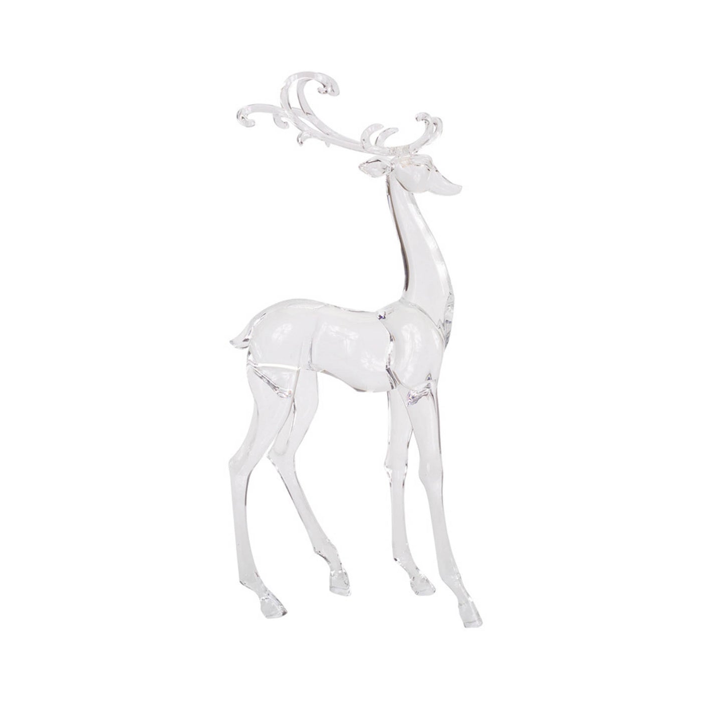 Modern Clear Acrylic Holiday Deer Figurine (Set of 2)