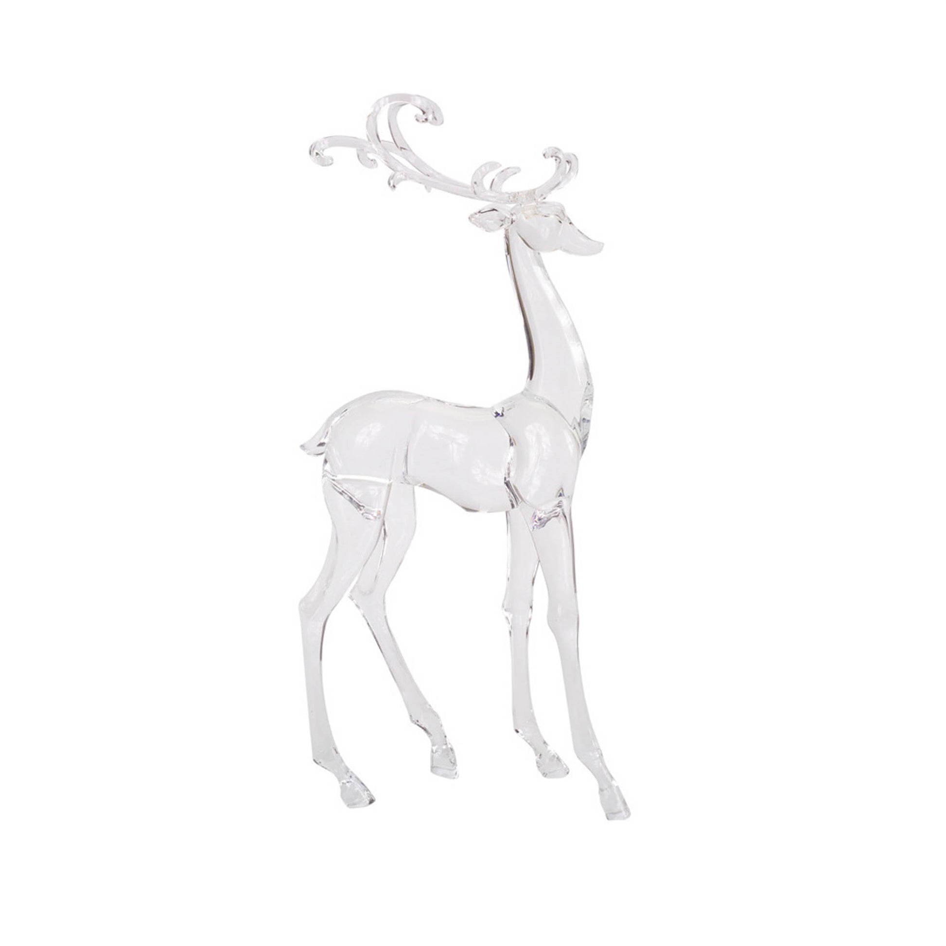 Modern Clear Acrylic Holiday Deer Figurine (Set of 2)
