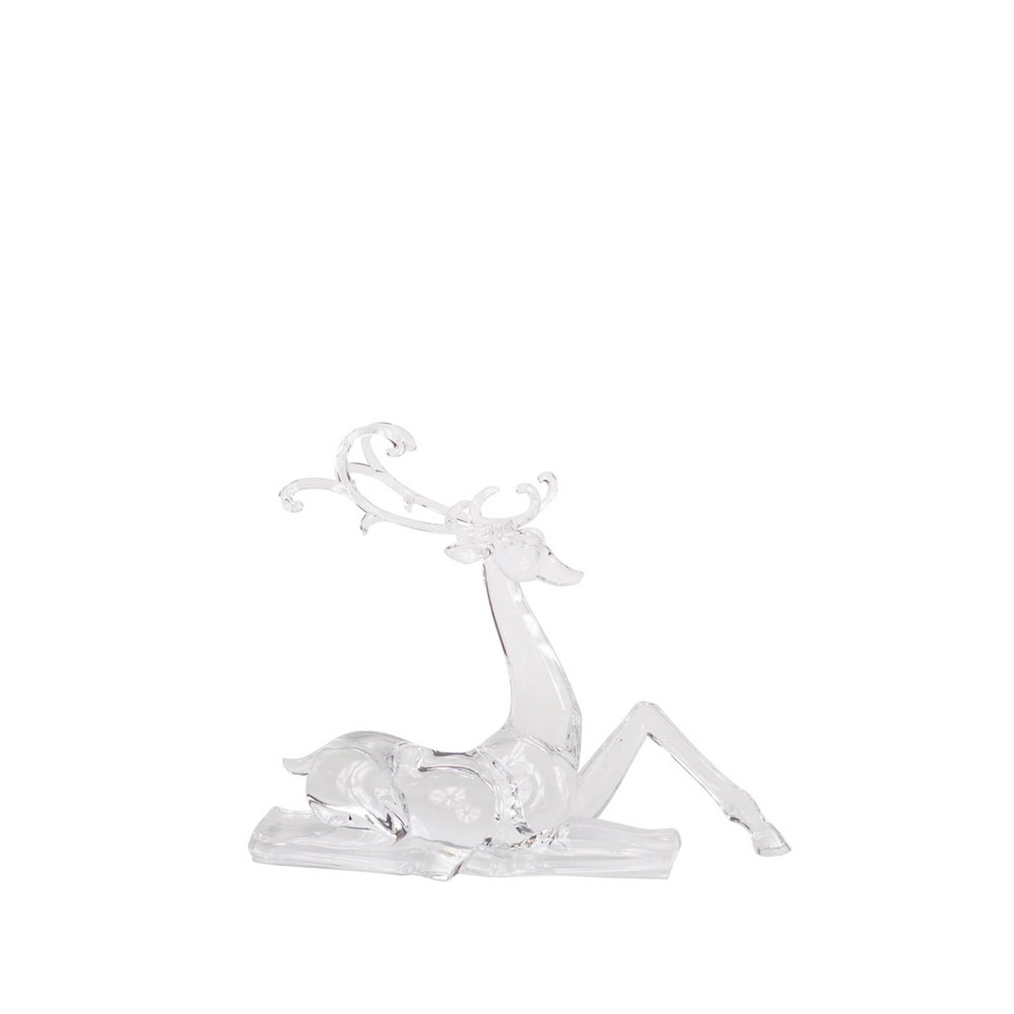 Modern Clear Acrylic Holiday Deer Figurine (Set of 2)