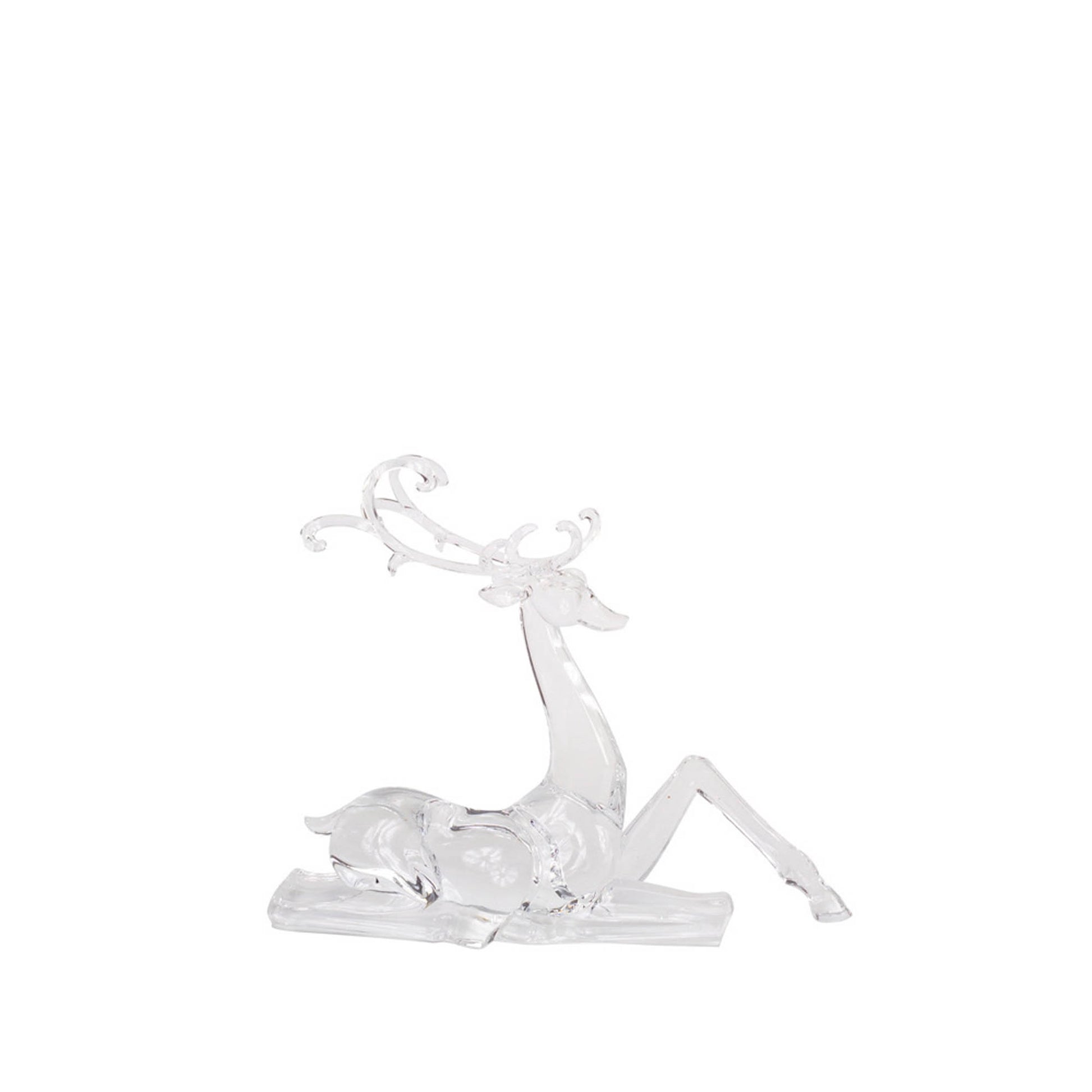 Modern Clear Acrylic Holiday Deer Figurine (Set of 2)