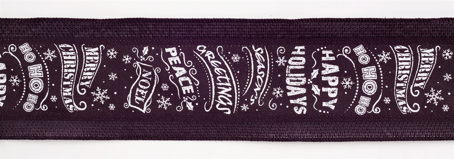 Black and White Christmas Sentiment Ribbon (Set of 3)