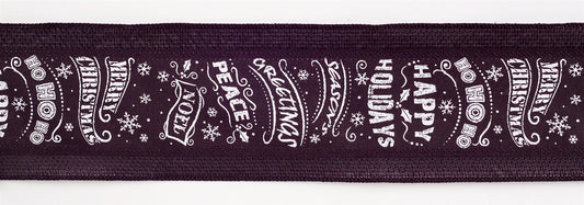 Black and White Christmas Sentiment Ribbon (Set of 3)