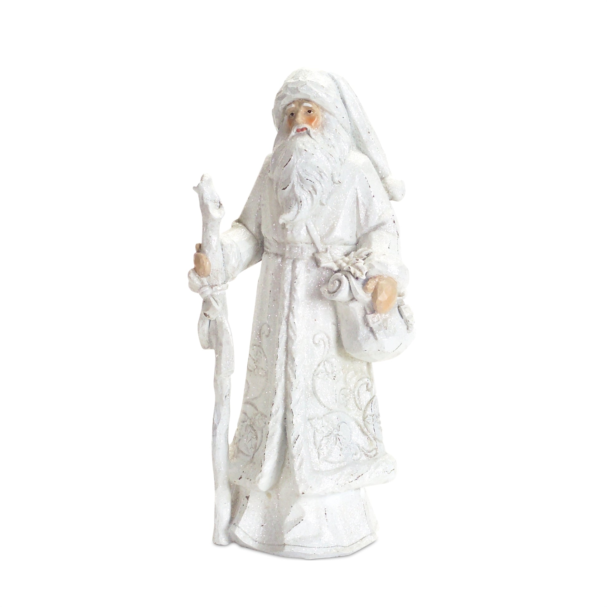 Snowy White Winter Santa Figurine (Set of 3)