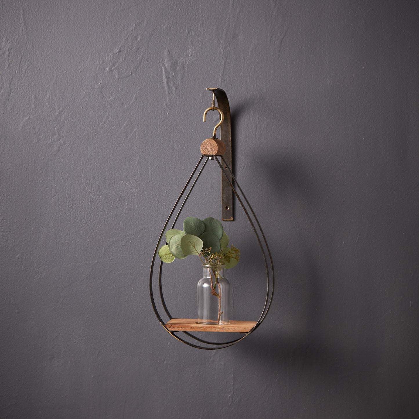 Hanging Bottle Vase in Teardrop Frame (Set of 2)