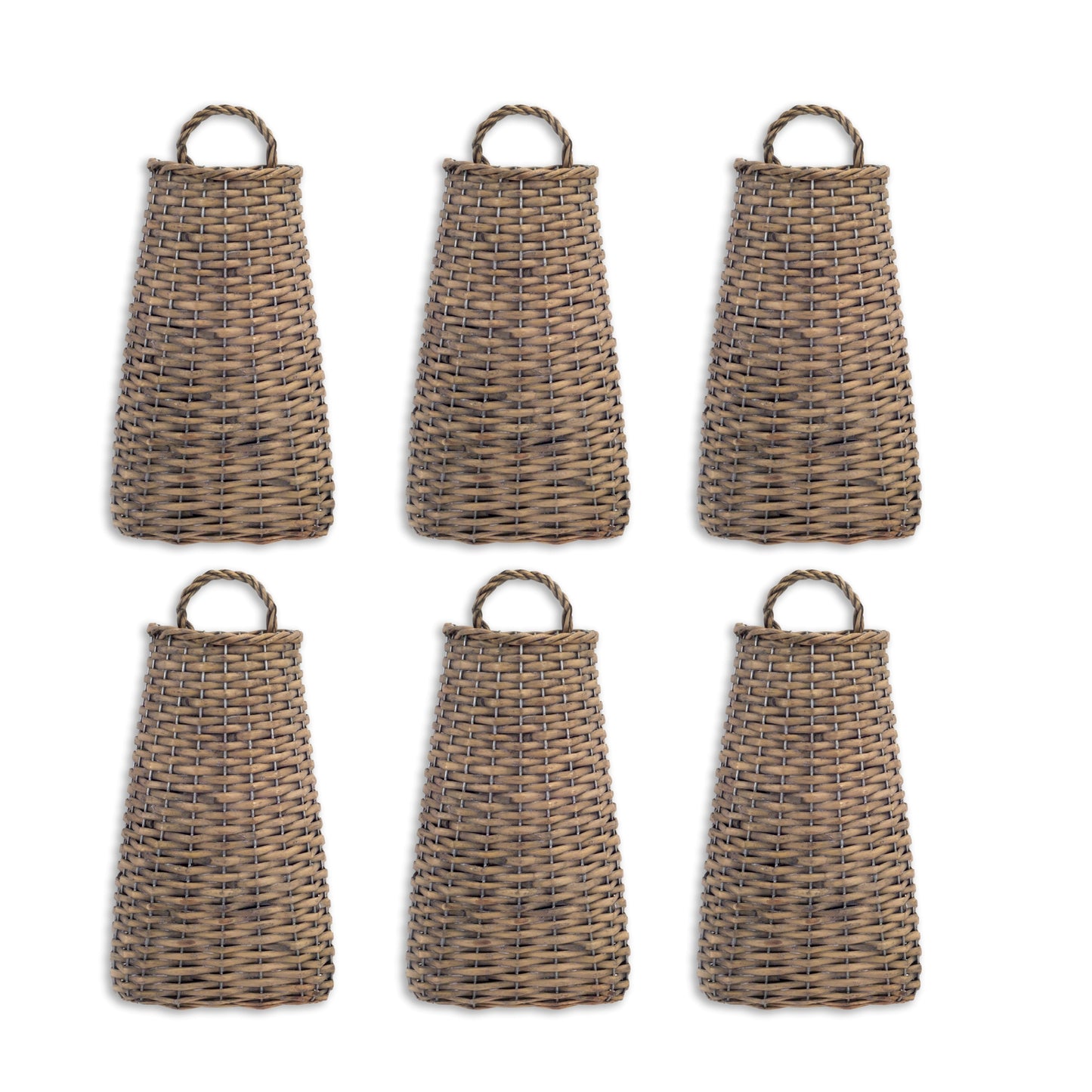 Woven Willow Wall Basket (Set of 6)