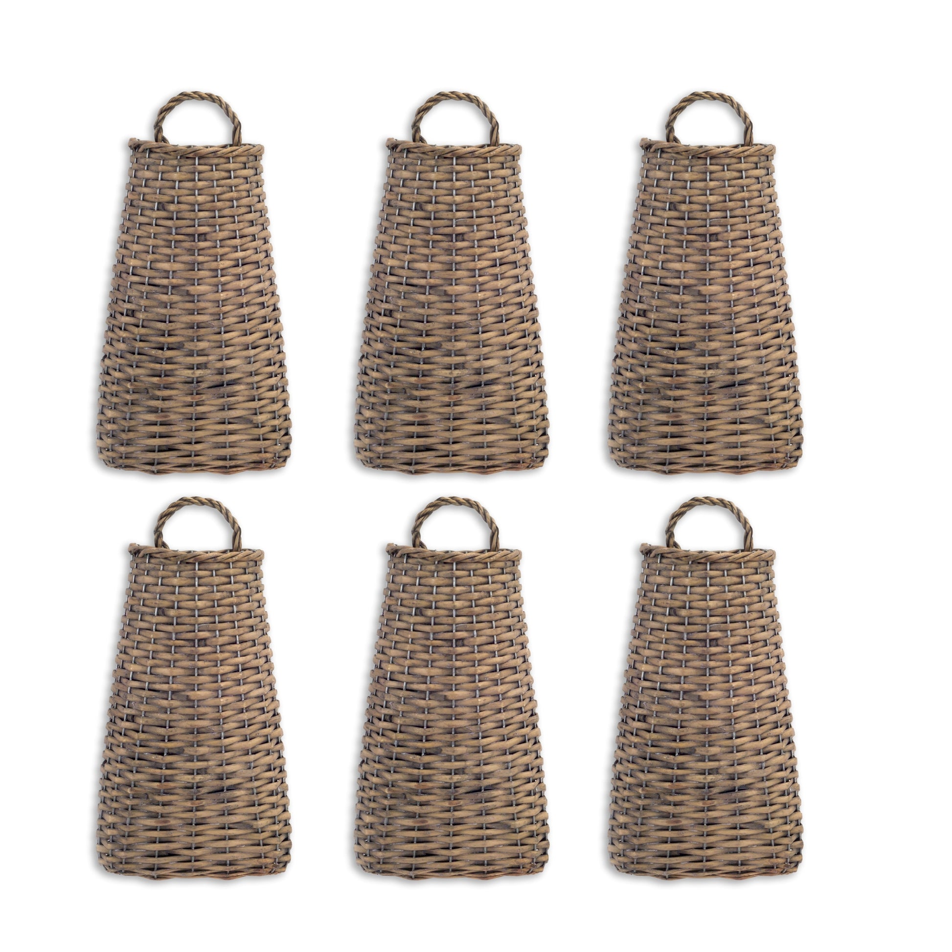 Woven Willow Wall Basket (Set of 6)