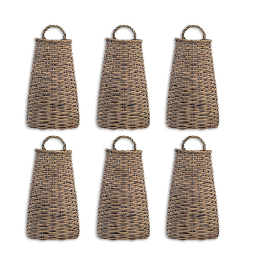 Woven Willow Wall Basket (Set of 6)