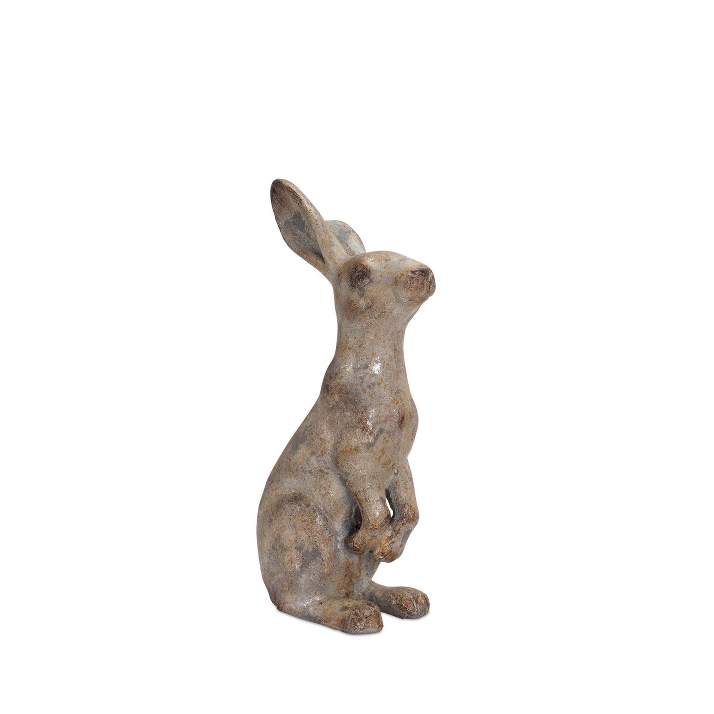 Weathered Stone Standing Garden Rabbit Figurine (Set of 2)