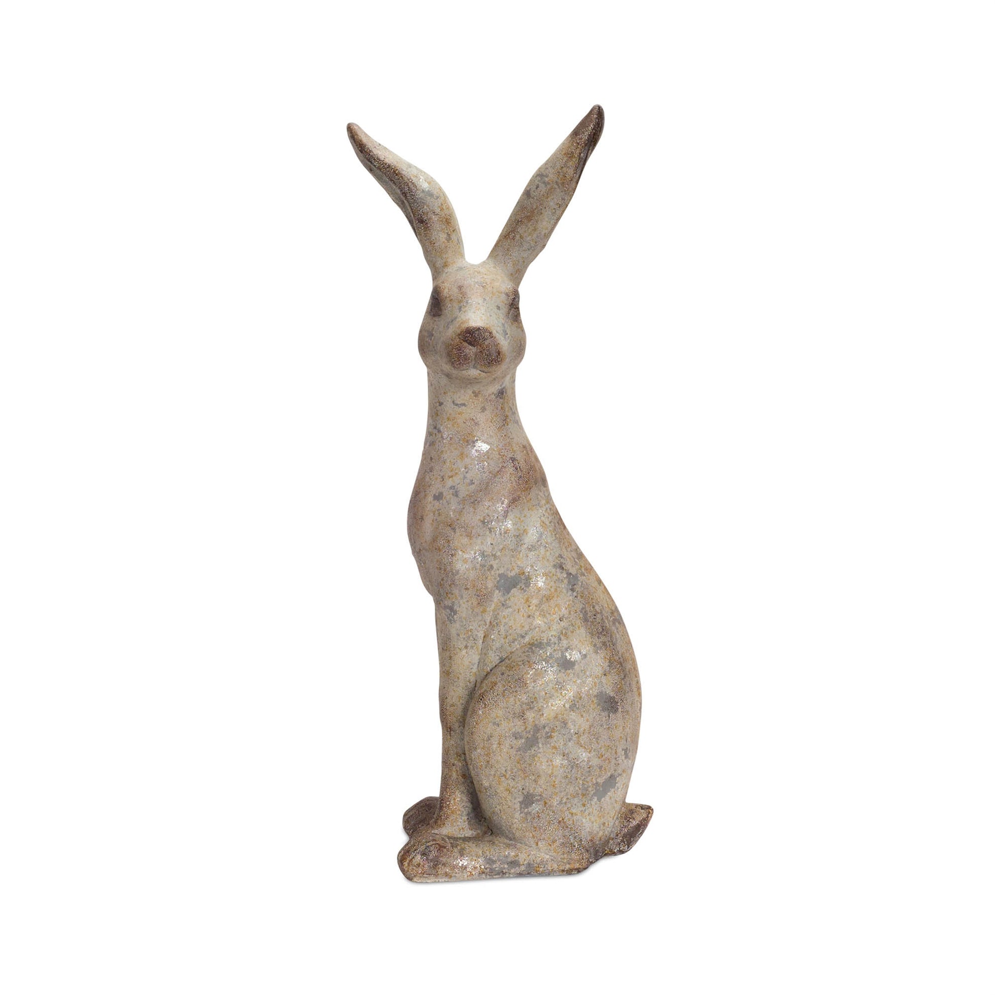 Weathered Stone Standing Garden Rabbit Figurine (Set of 2)