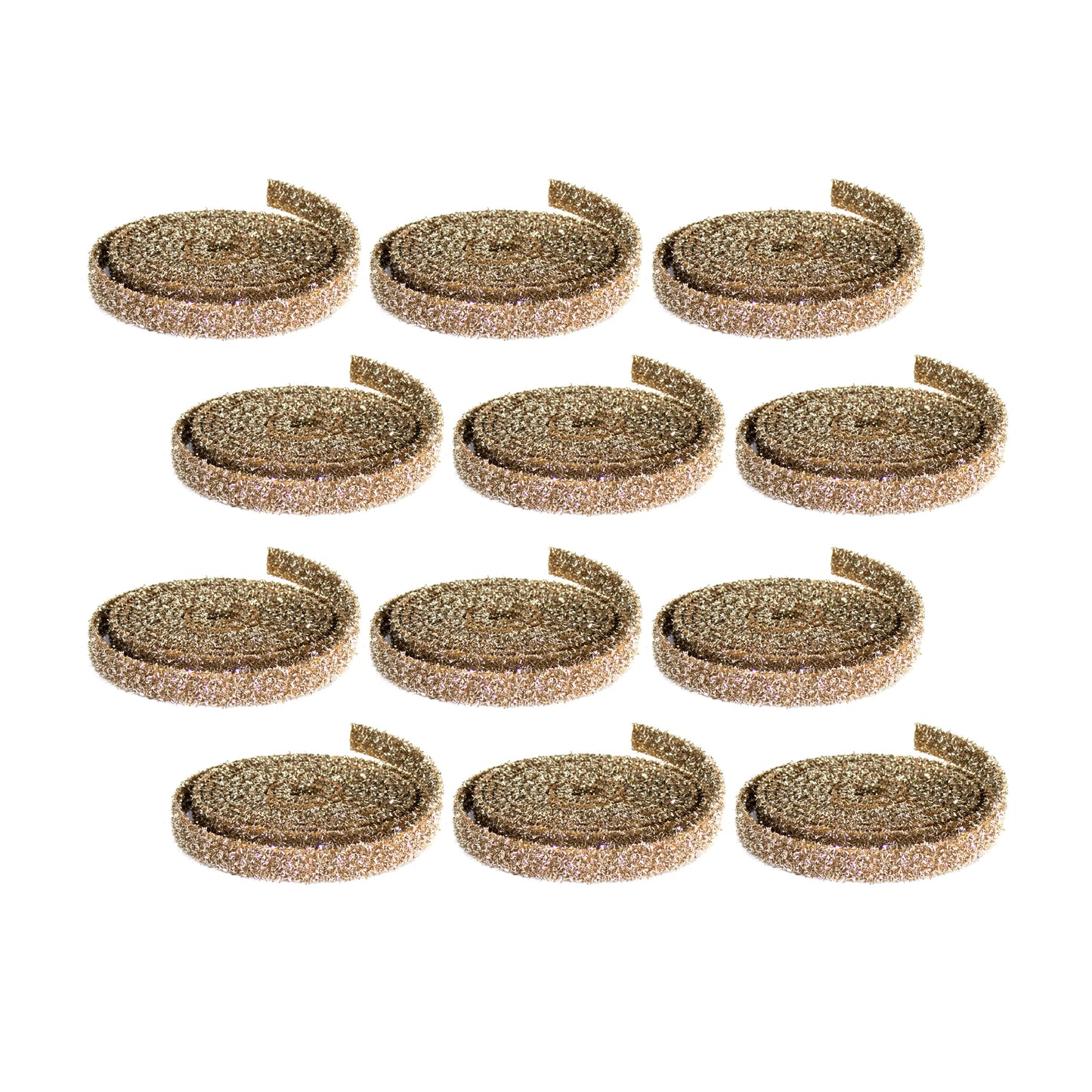 Gold Glitter Rope Ribbon (Set of 12 Rolls)