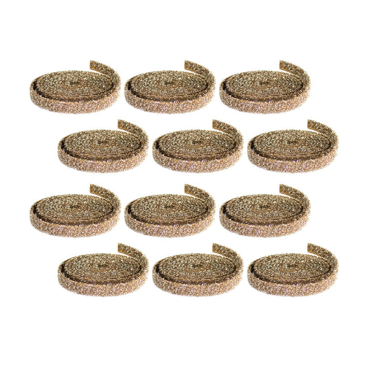 Gold Glitter Rope Ribbon (Set of 12 Rolls)