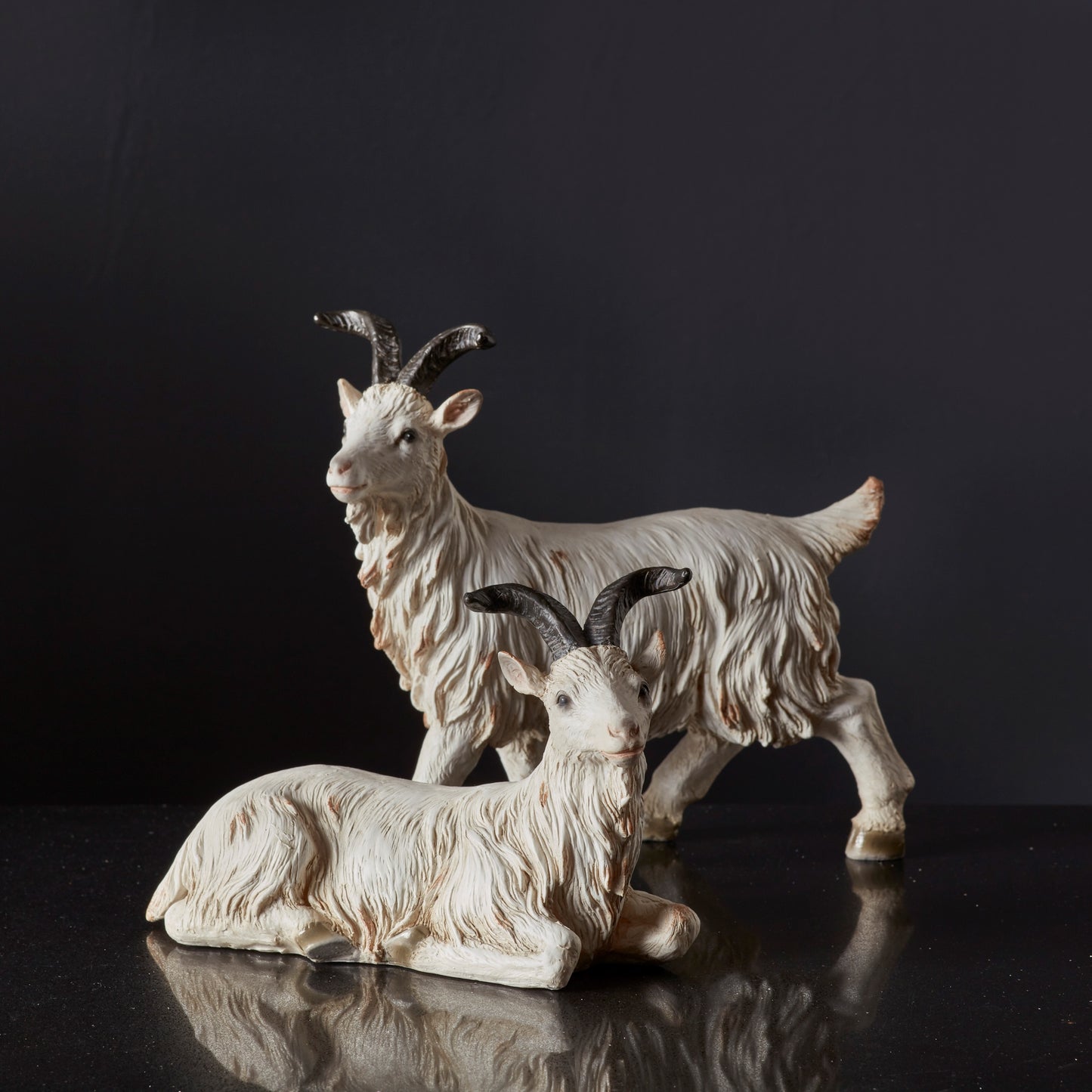 Rustic Mountain Goat Figurine (Set of 2)