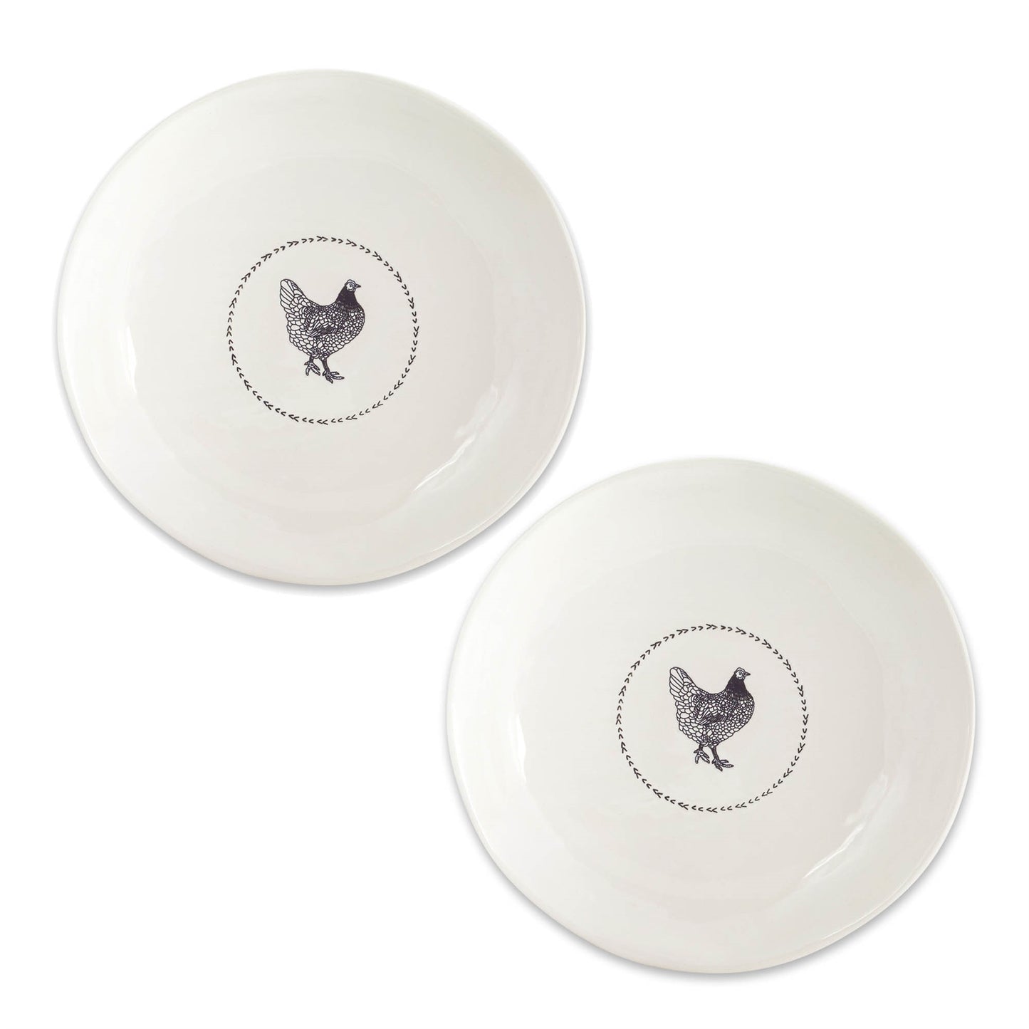 Stoneware Farmhouse Chicken Platter (Set of 2)
