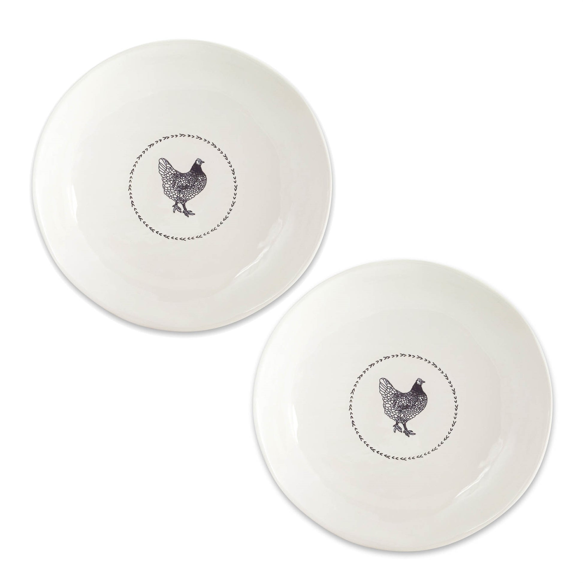 Stoneware Farmhouse Chicken Platter (Set of 2)