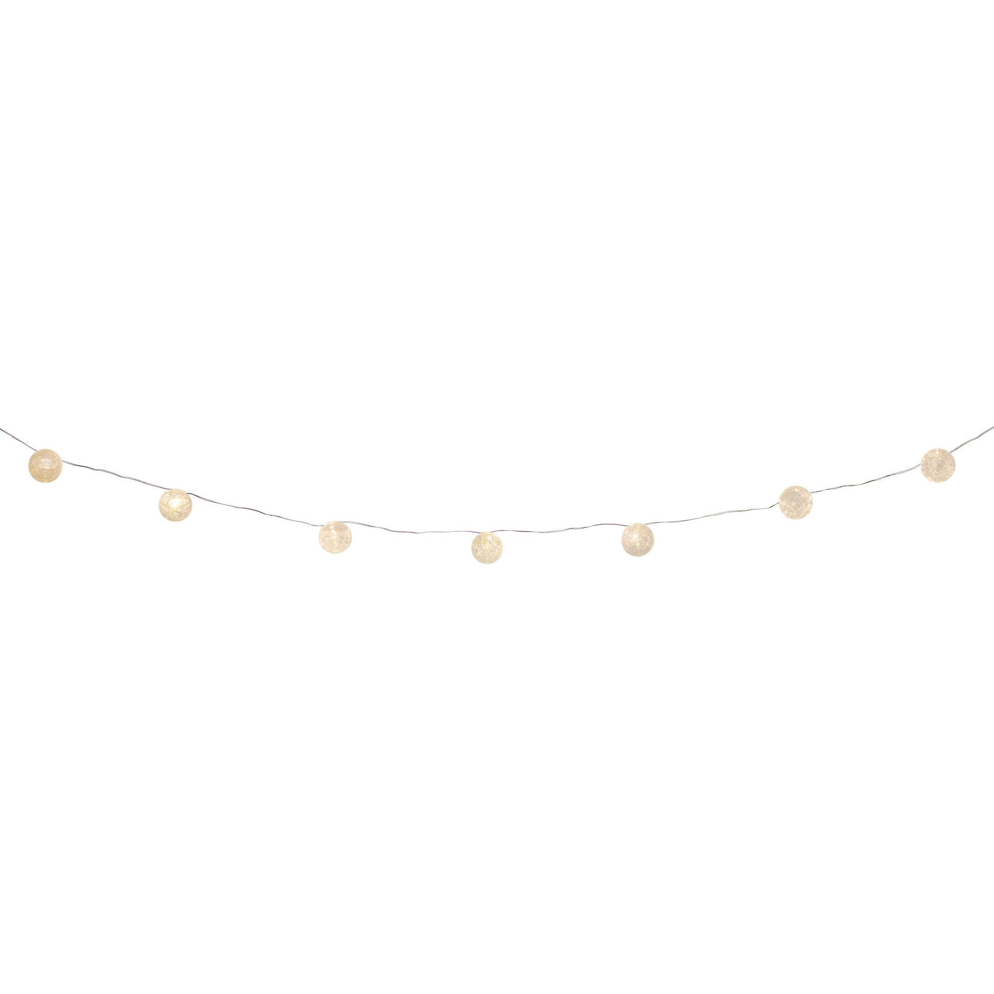 LED Crackle Glass Ball Light String 11'L