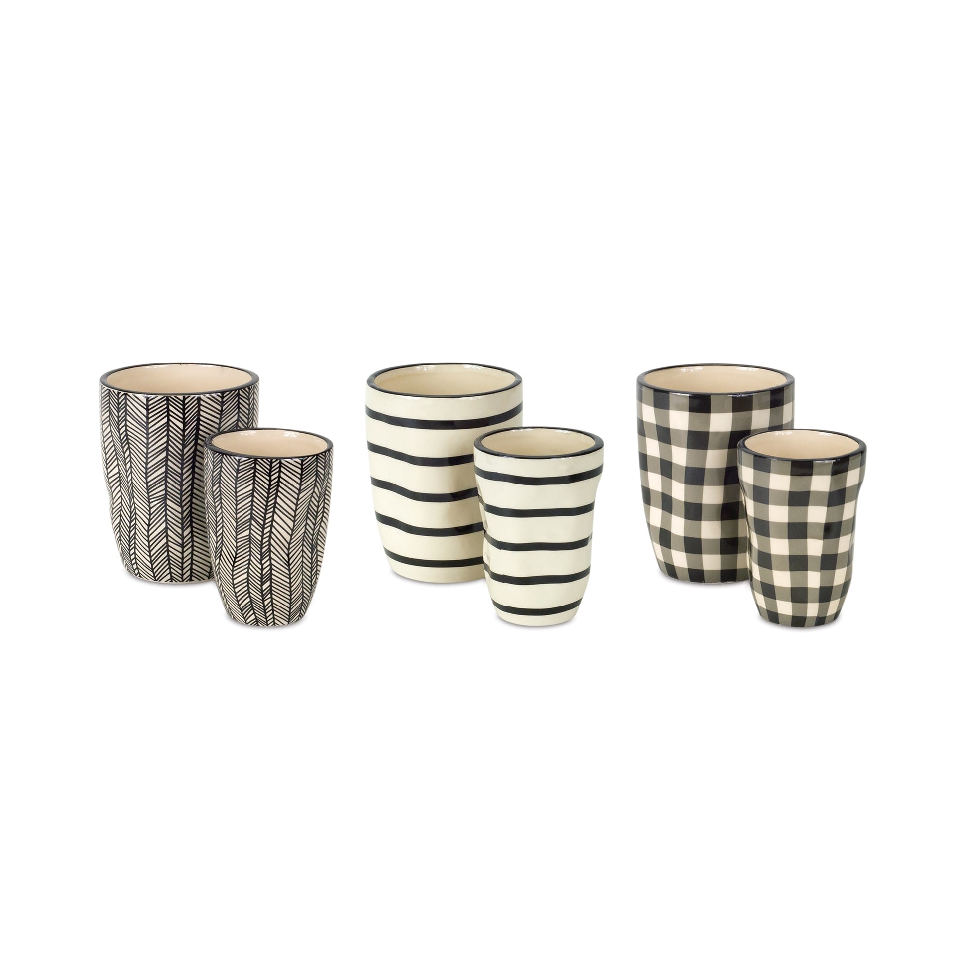 Wavy Patterned Planter or Vase (Set of 6)