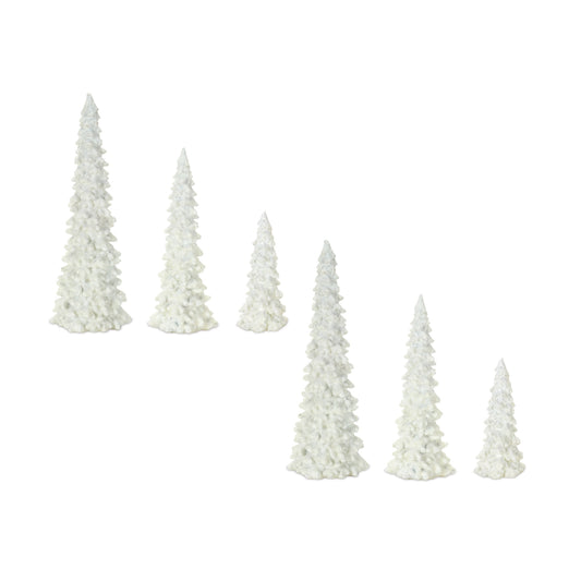 Off-White Tabletop Holiday Tree (Set of 3)