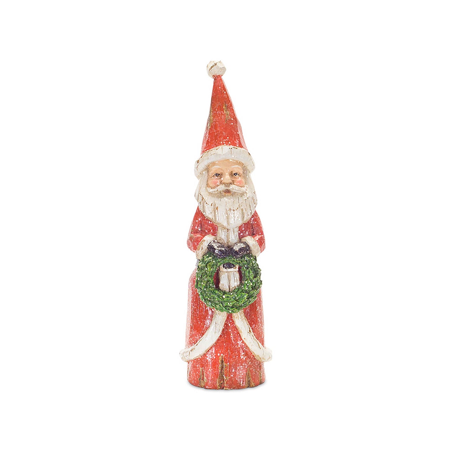 Distressed Wood Design Santa Figruine (Set of 3)