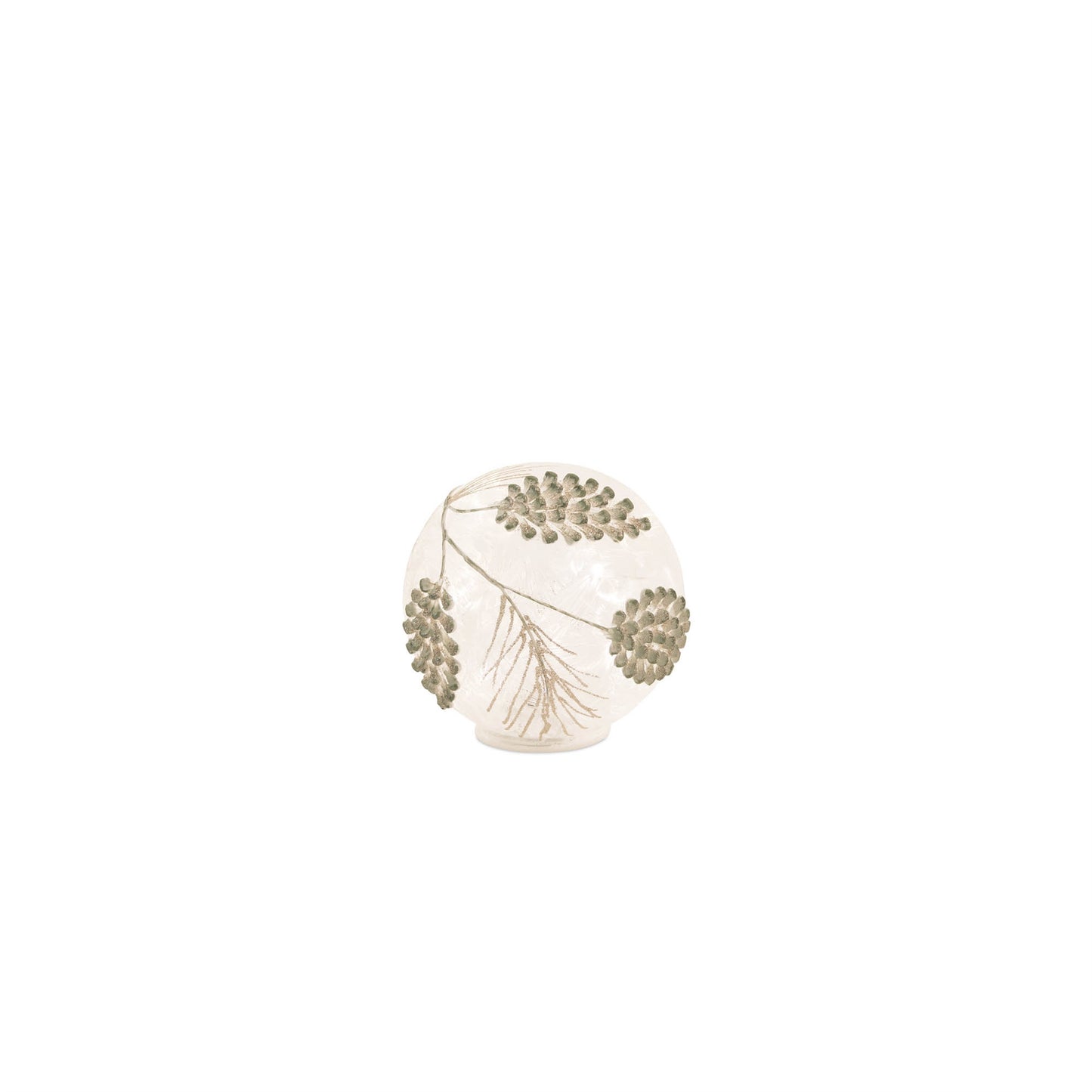 LED Frosted Gold Pinecone Orb (Set of 3)