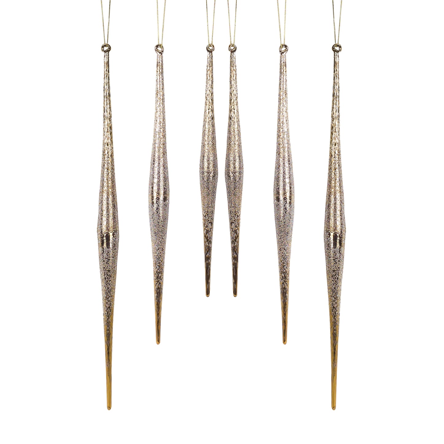 Gold and Silver Ombre Drop Ornament (Set of 6)