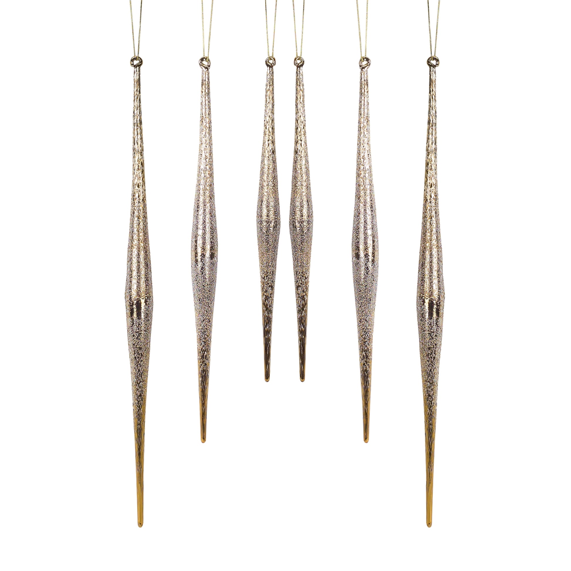 Gold and Silver Ombre Drop Ornament (Set of 6)