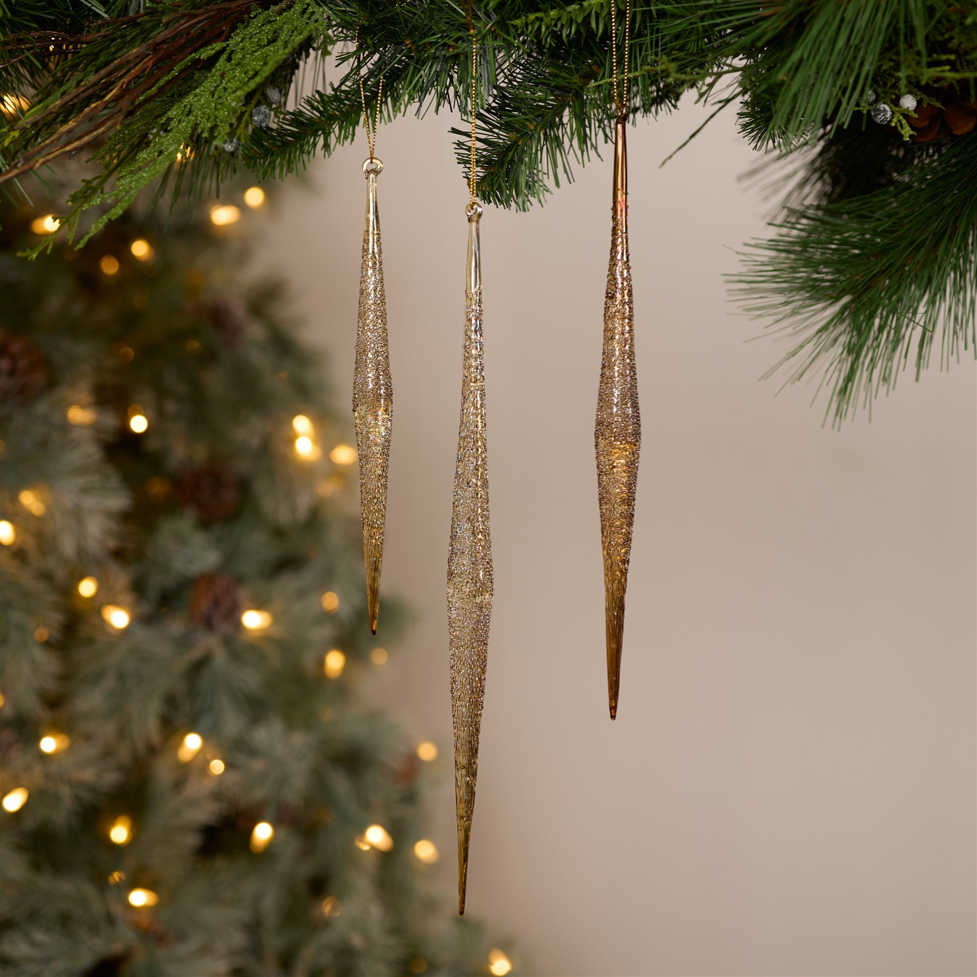 Gold and Silver Ombre Drop Ornament (Set of 6)