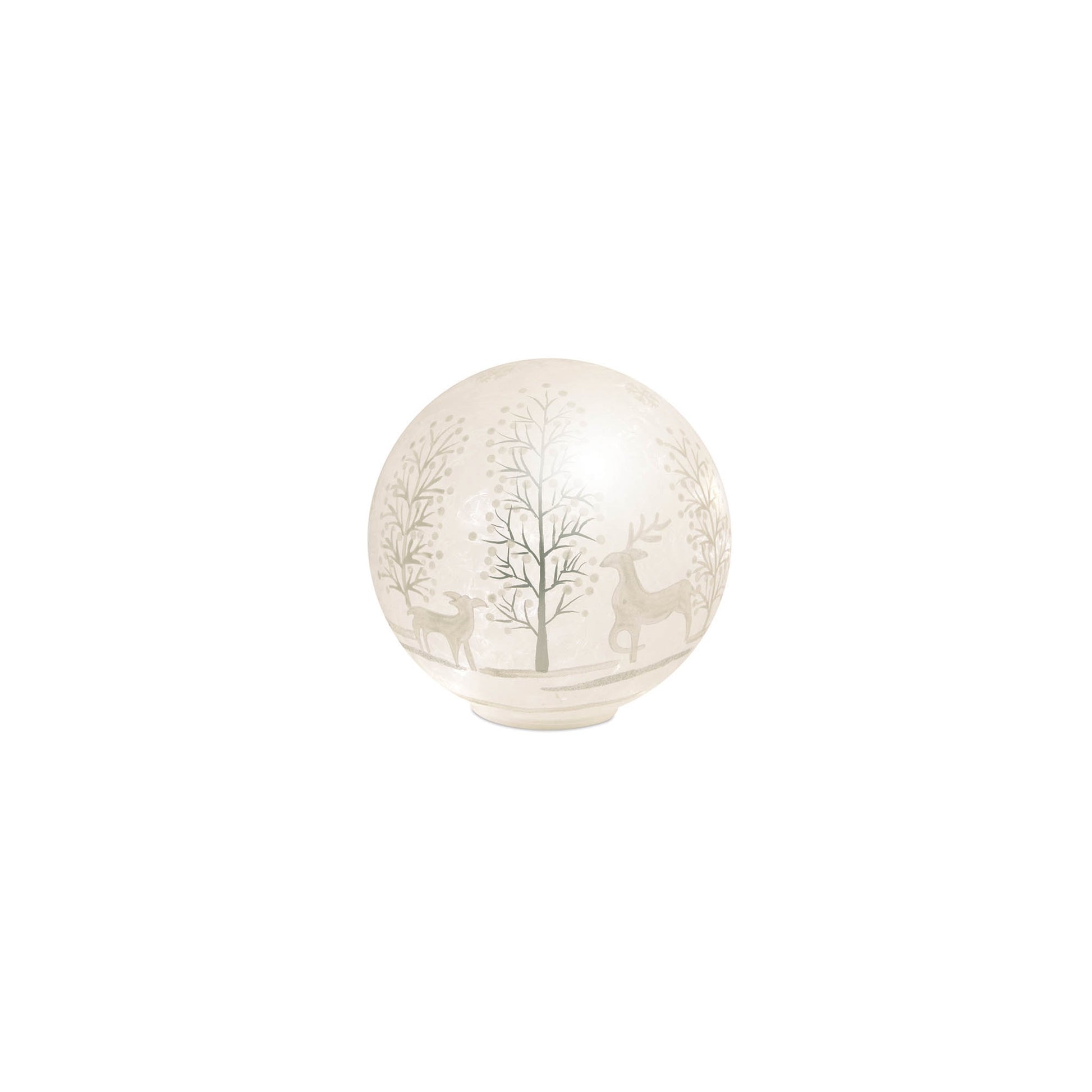 LED Frosted Glass Woodland Deer Orb (Set of 3)