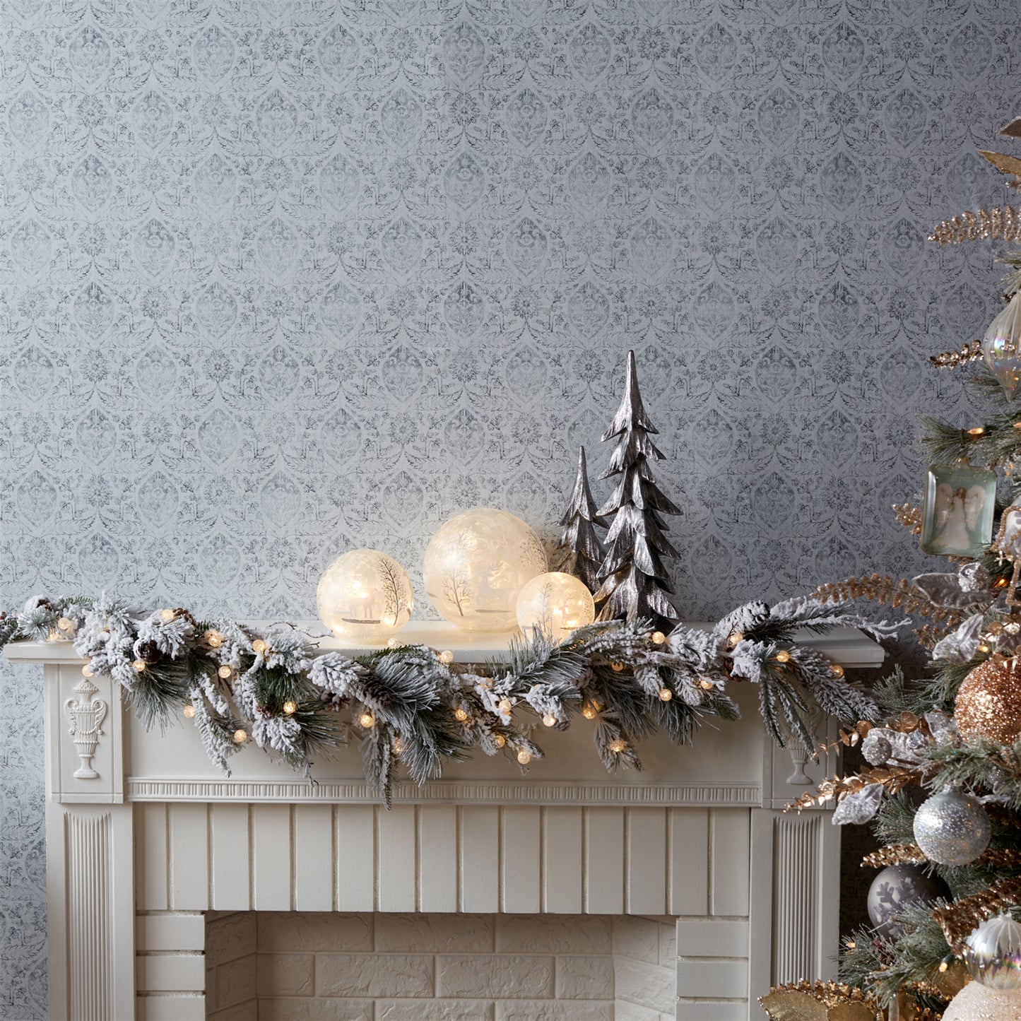 LED Frosted Glass Woodland Deer Orb (Set of 3)