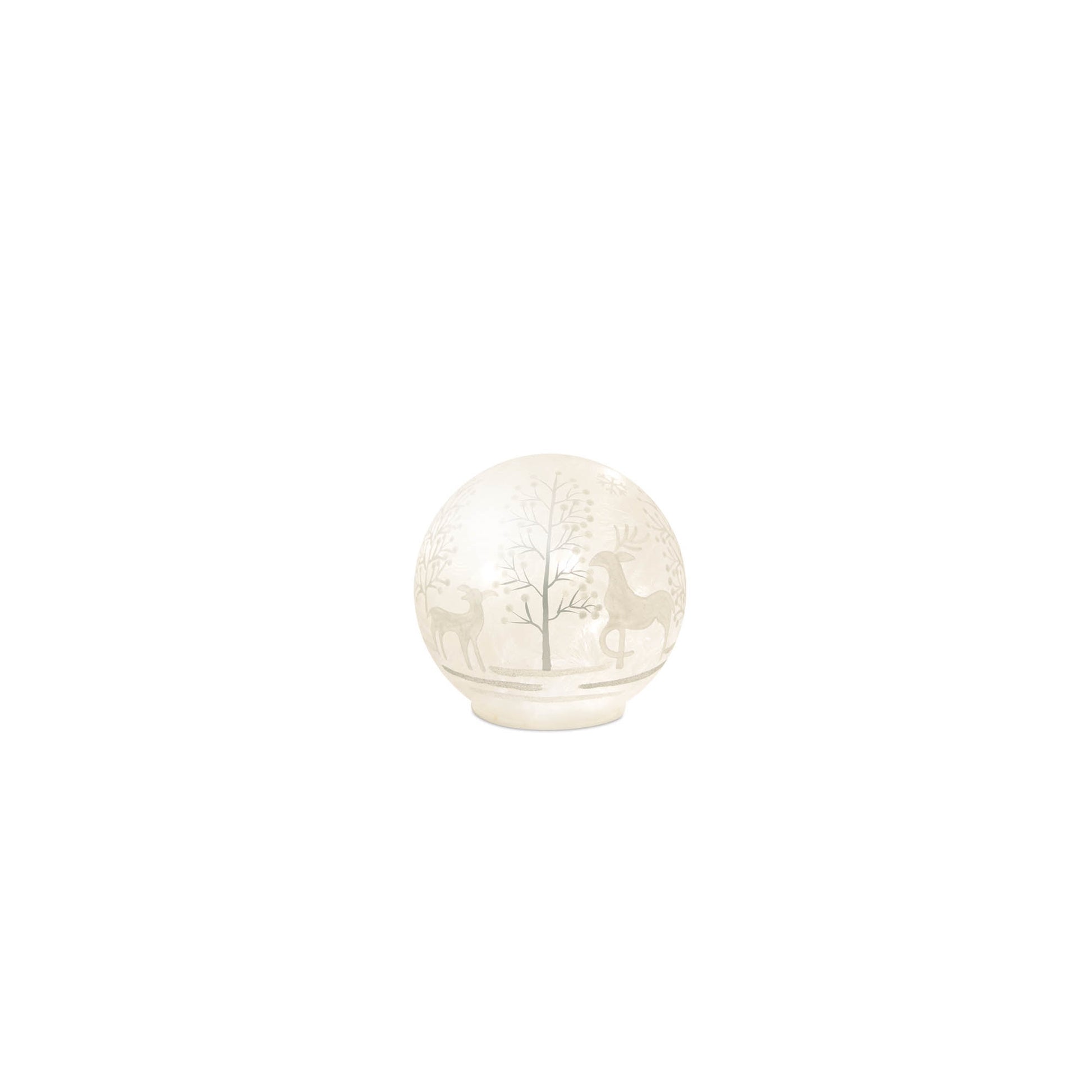 LED Frosted Glass Woodland Deer Orb (Set of 3)