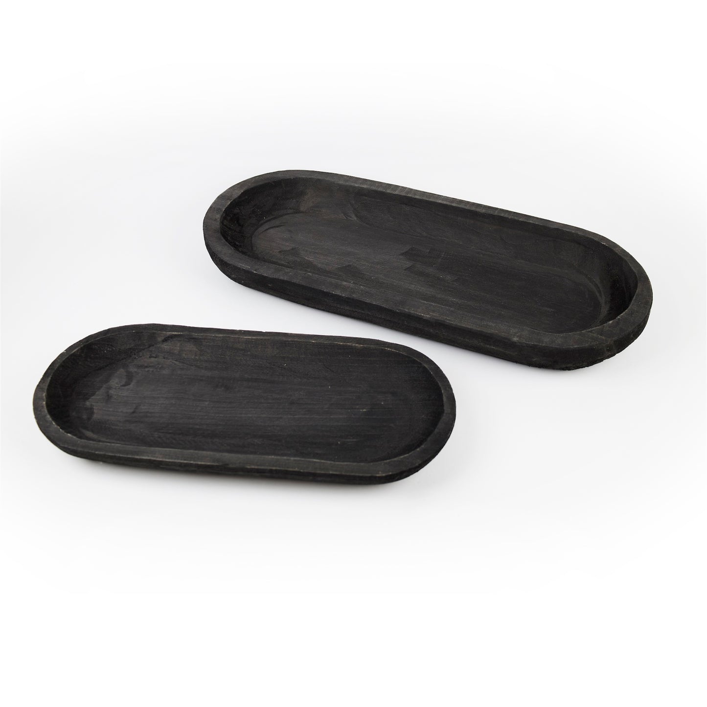 Wooden Dough Bowl Design Tray (Set of 2)