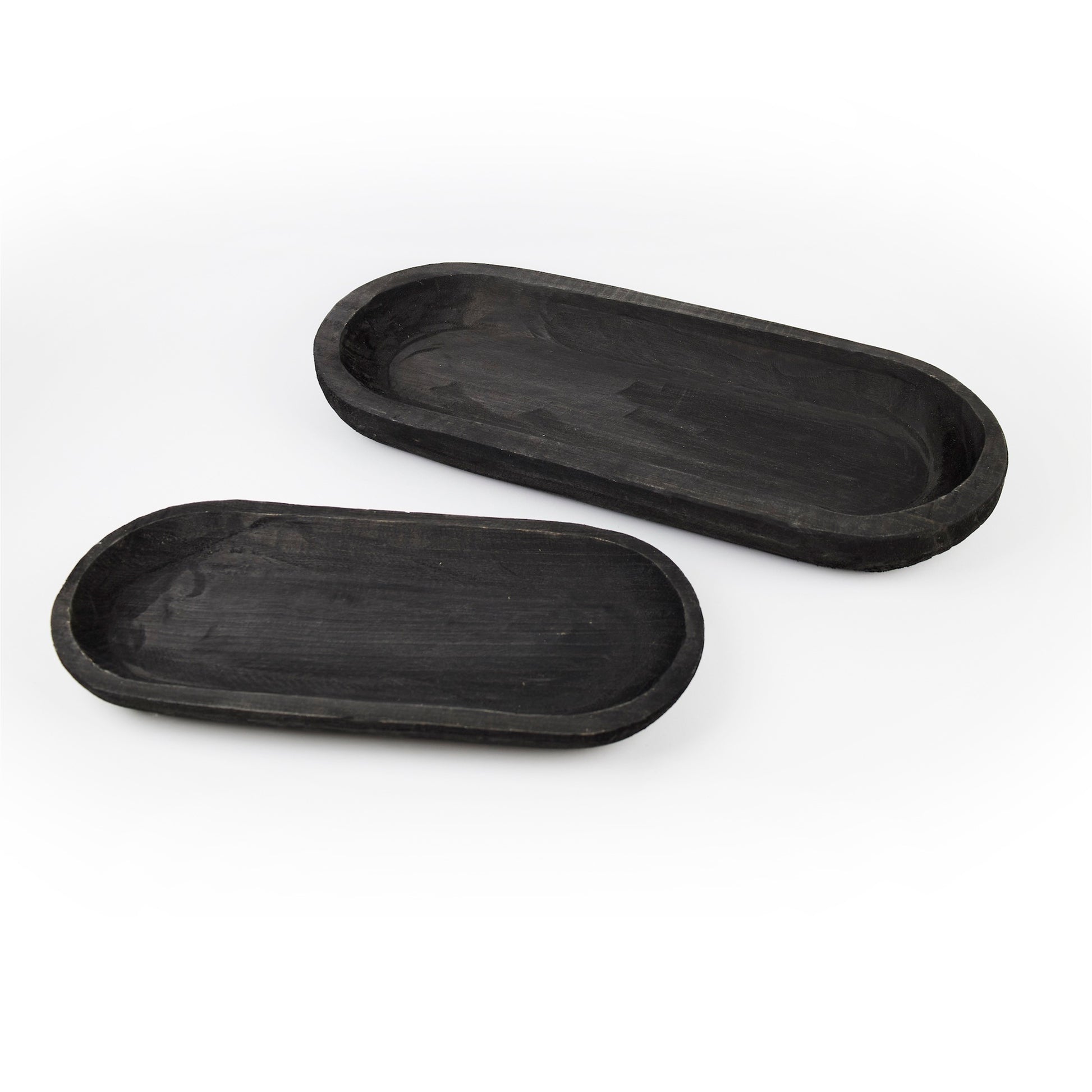 Wooden Dough Bowl Design Tray (Set of 2)