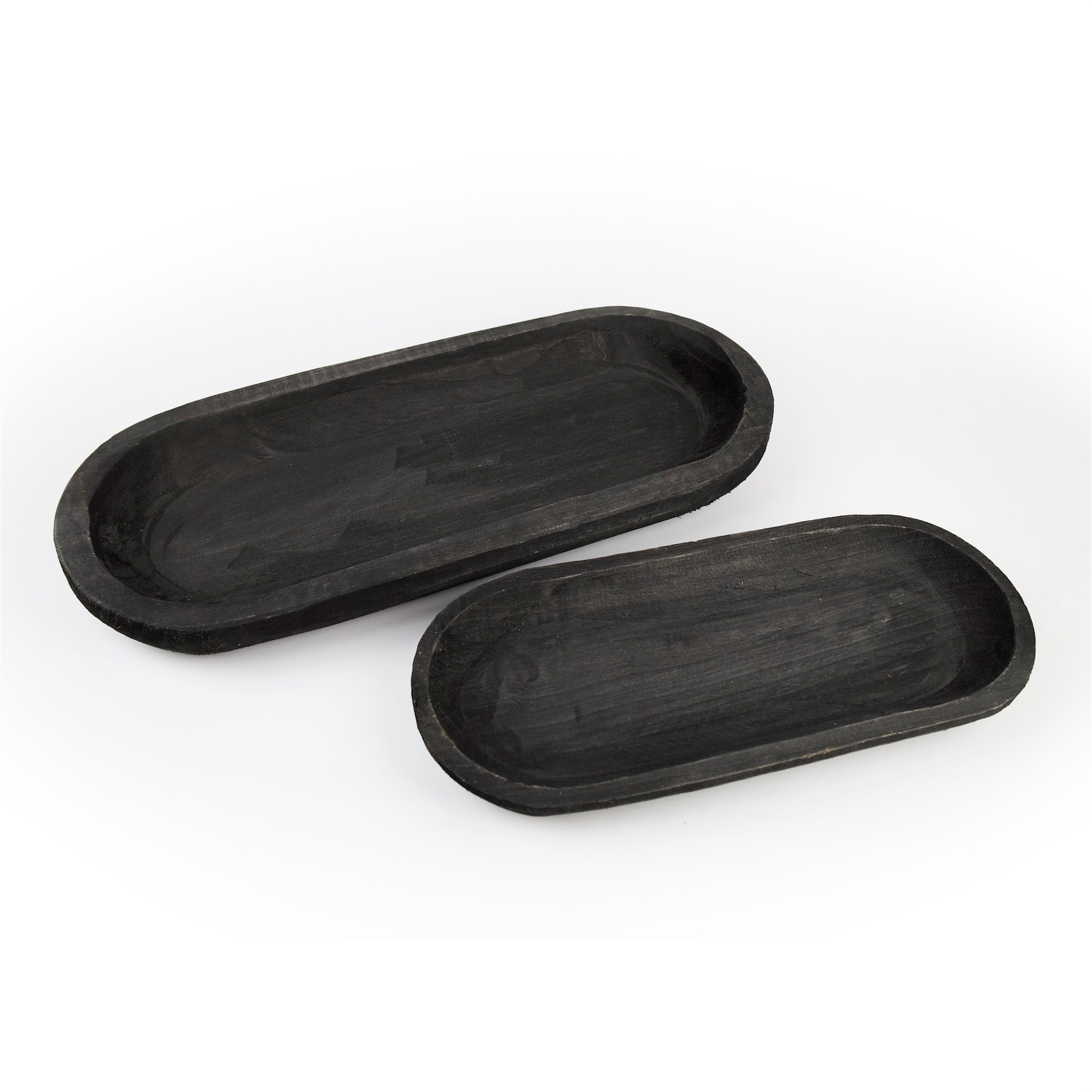 Wooden Dough Bowl Design Tray (Set of 2)