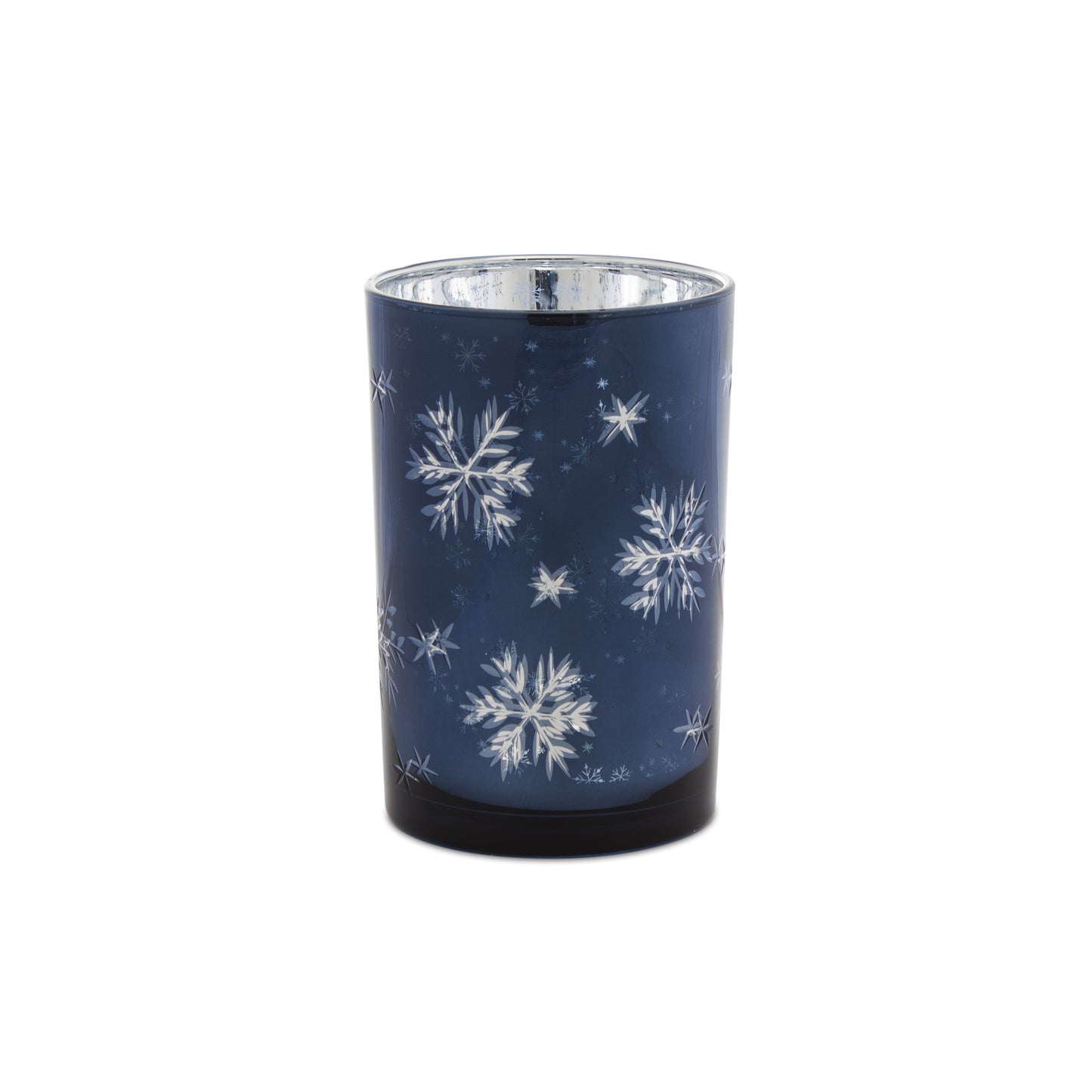 Frosted Votive Candle Holder with Snowflake Design (Set of 2)