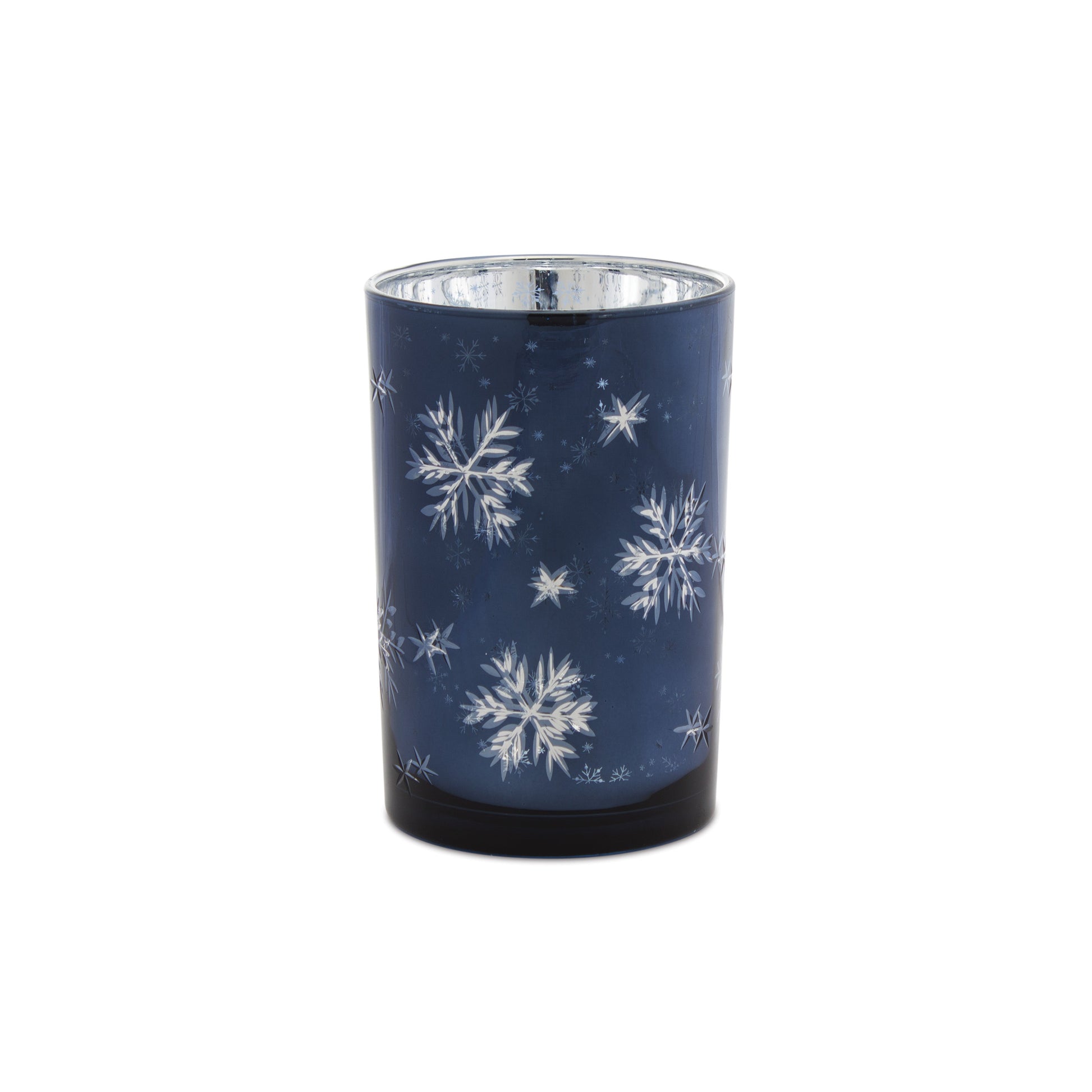 Frosted Votive Candle Holder with Snowflake Design (Set of 2)