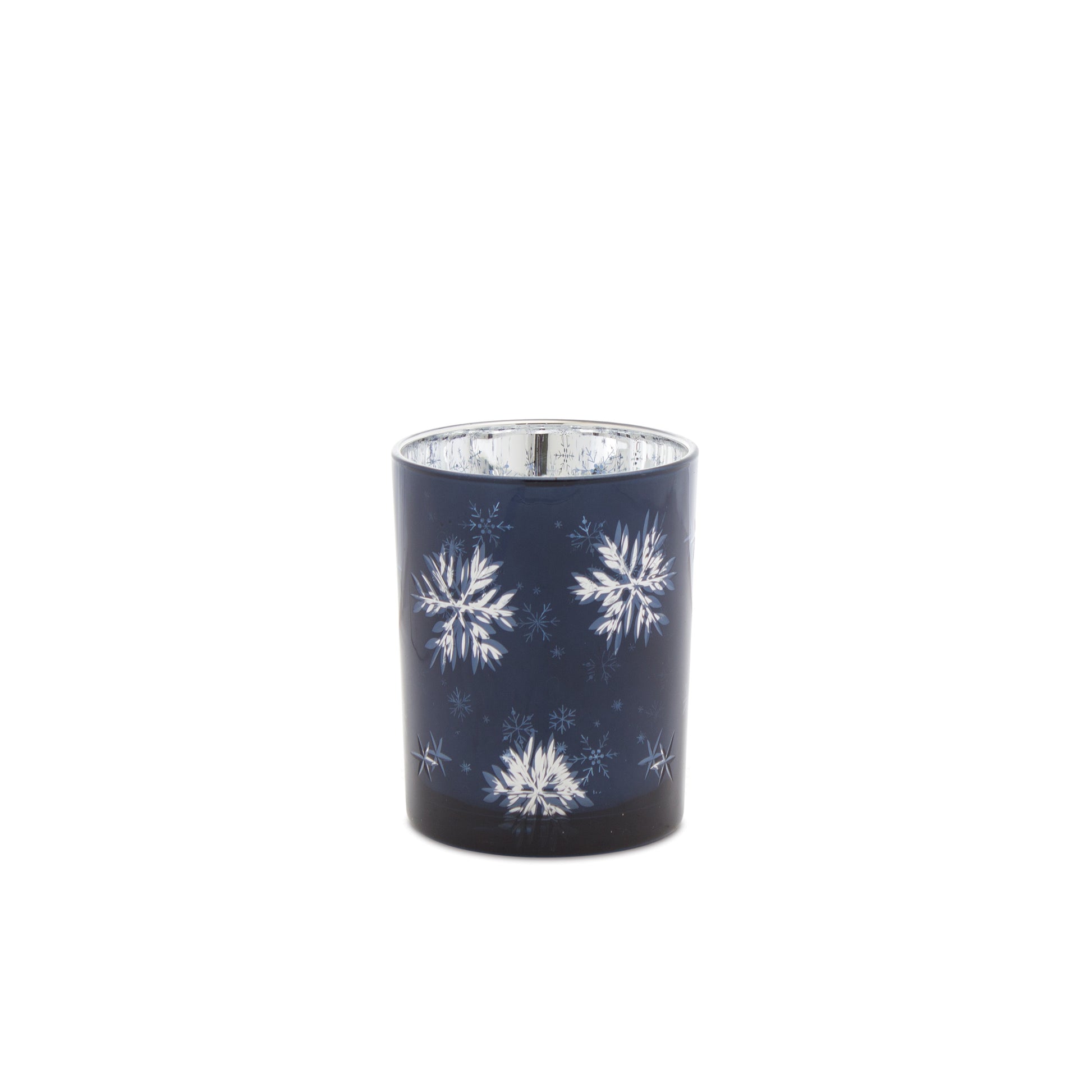 Frosted Votive Candle Holder with Snowflake Design (Set of 2)