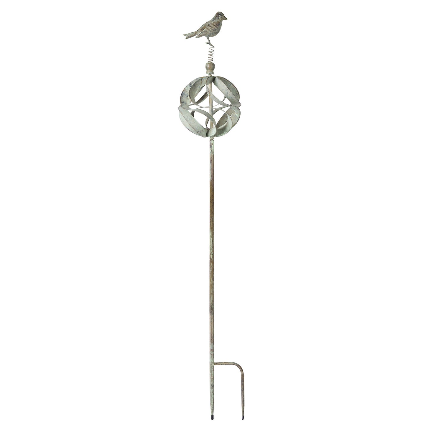 Ornamental Metal Garden Stake with Bird and Insect Accents (Set of 3)