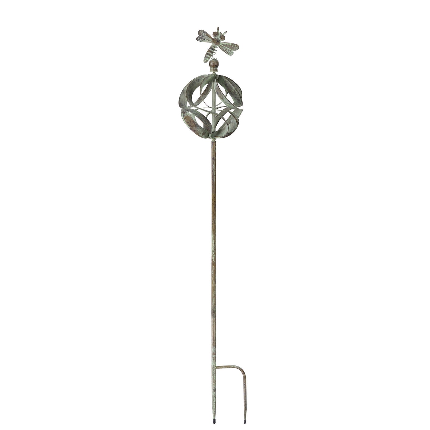 Ornamental Metal Garden Stake with Bird and Insect Accents (Set of 3)